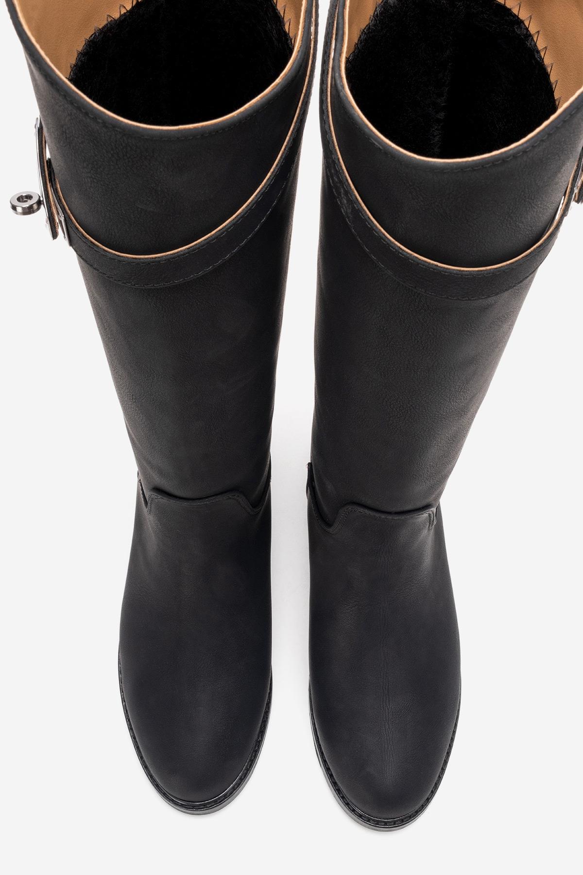 YOKO - Black Belted Riding Boot (Women)
