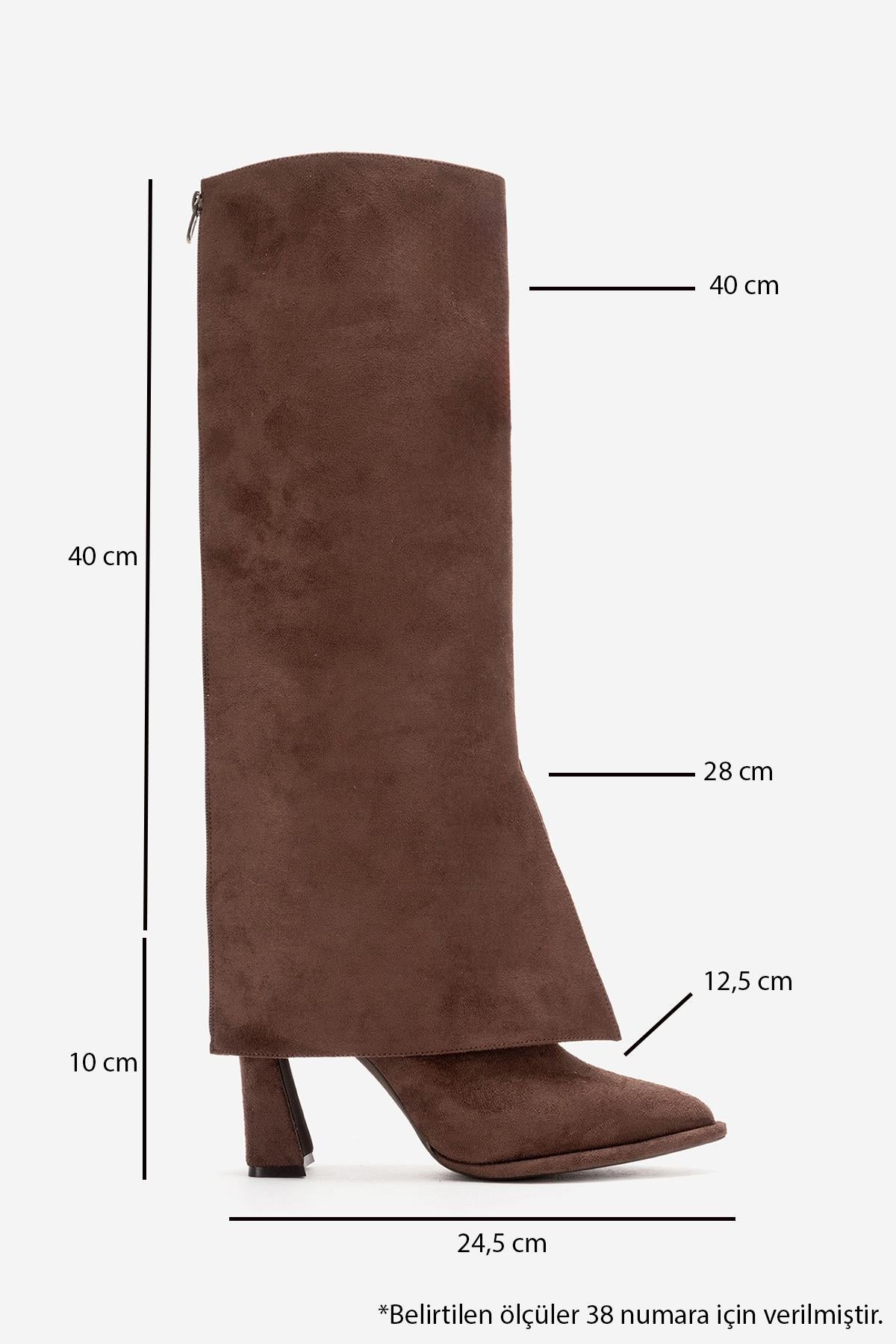 AJA - Brown Suede Block Heel Boot (Women)