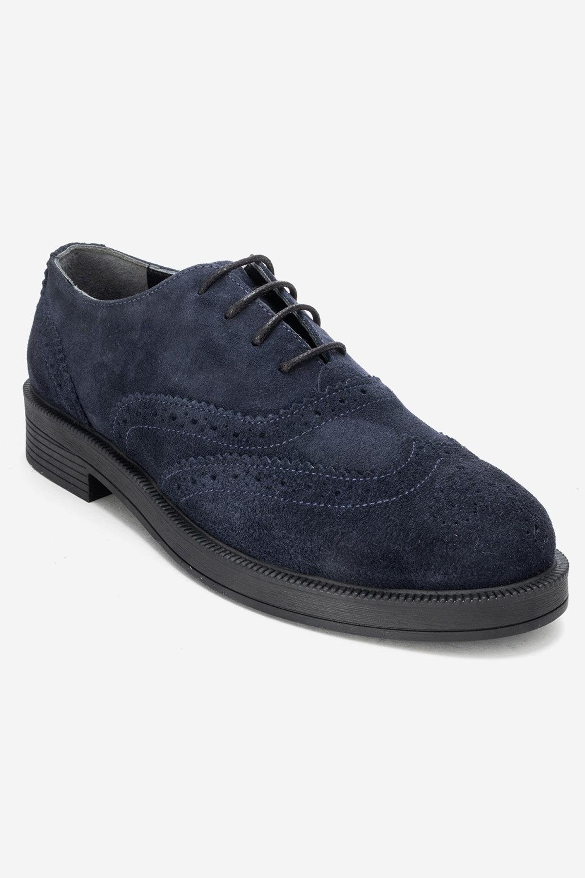 AVRA - Navy Genuine Leather Suede Oxford Shoe (Women)
