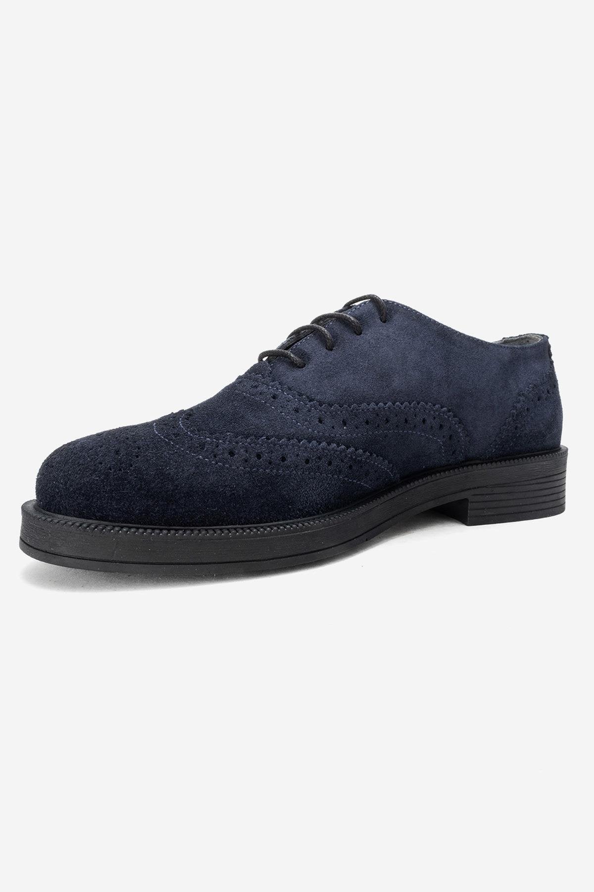 AVRA - Navy Genuine Leather Suede Oxford Shoe (Women)