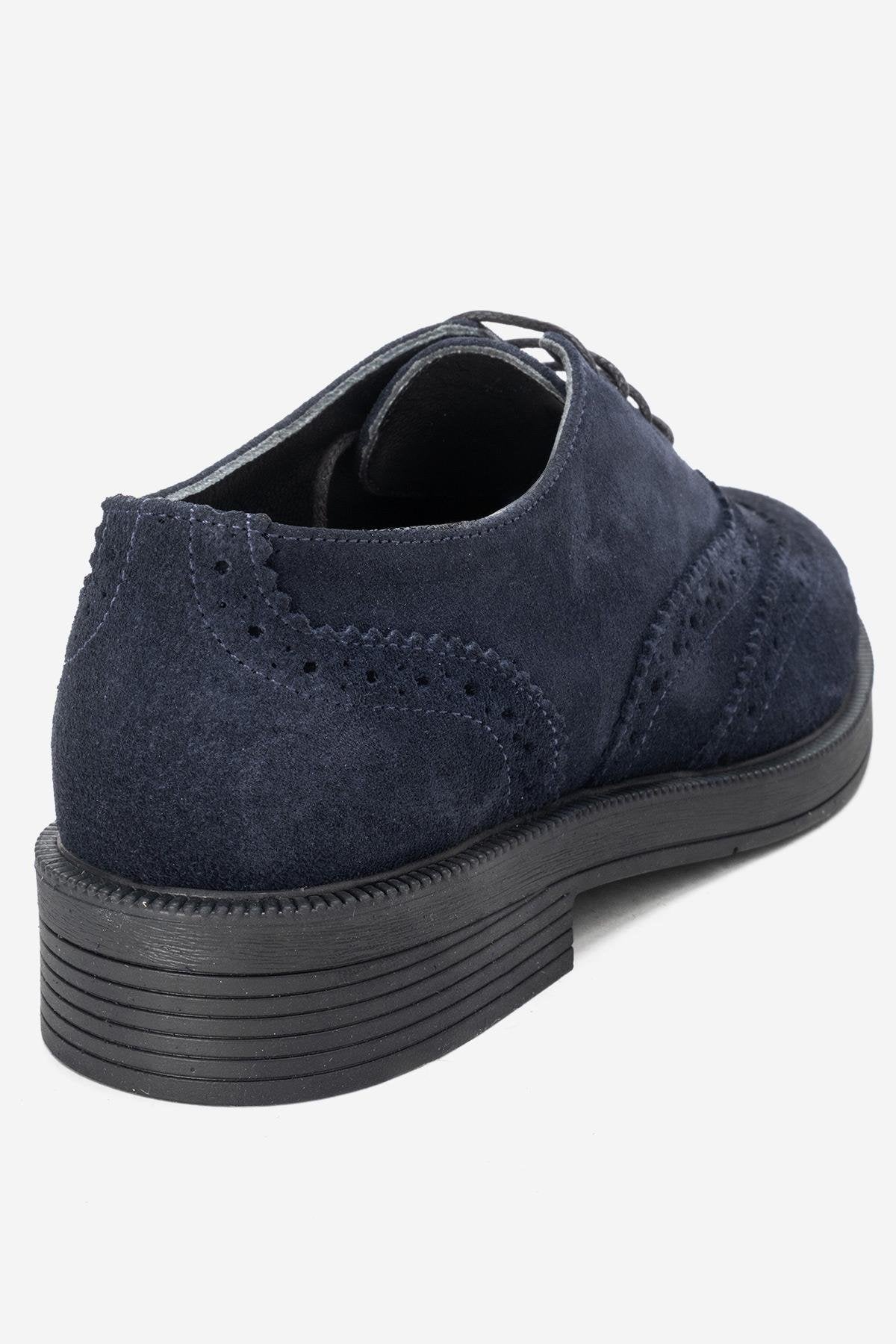 AVRA - Navy Genuine Leather Suede Oxford Shoe (Women)