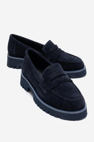 VIONEL - Navy Genuine Leather Loafer (Women)