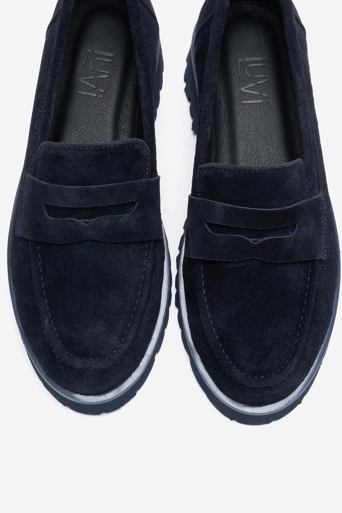 VIONEL - Navy Genuine Leather Loafer (Women)