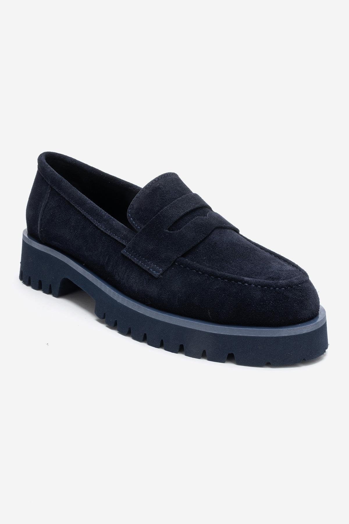 VIONEL - Navy Genuine Leather Loafer (Women)