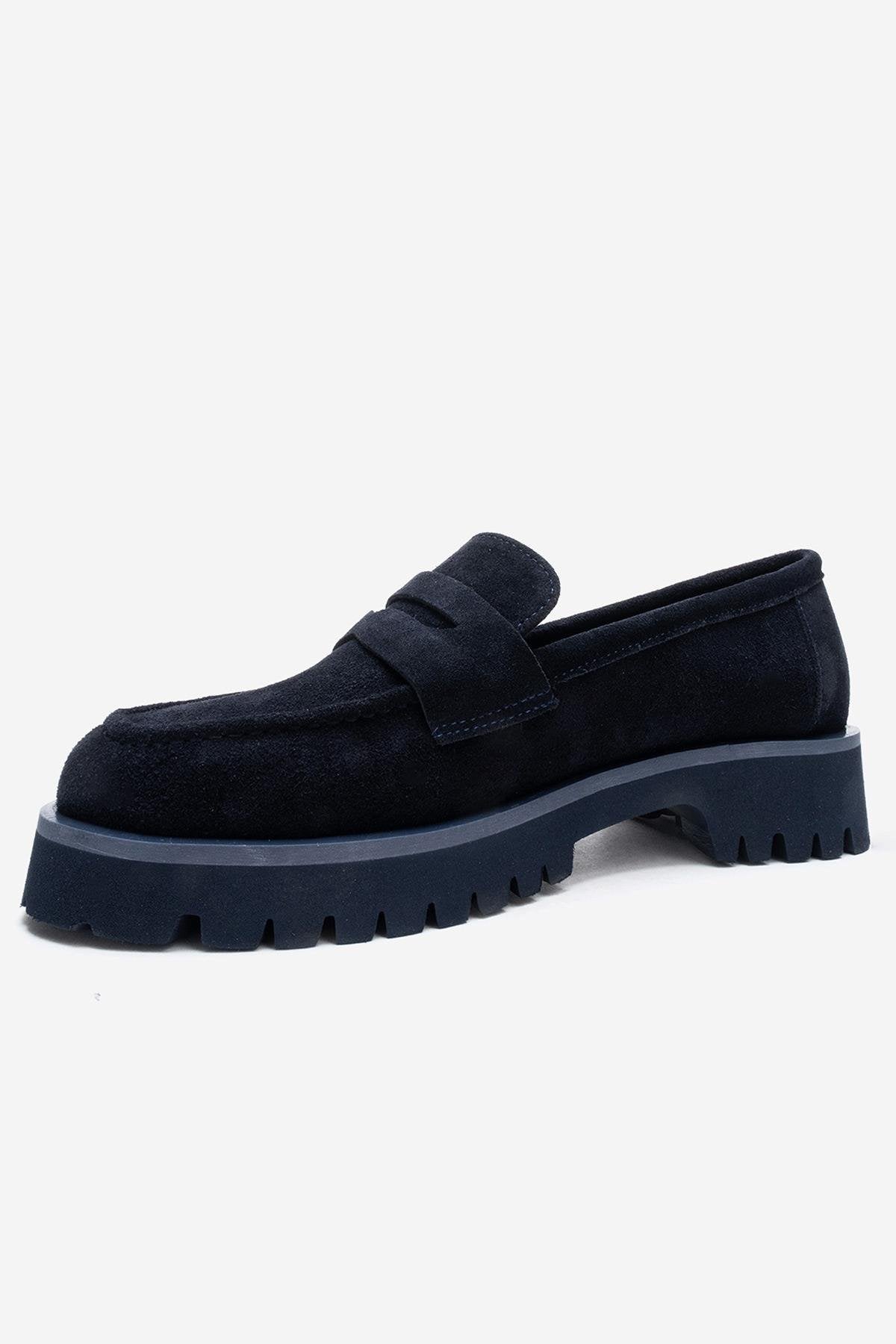 VIONEL - Navy Genuine Leather Loafer (Women)