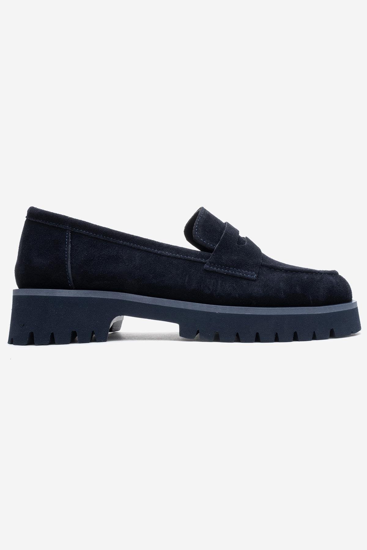 VIONEL - Navy Genuine Leather Loafer (Women)
