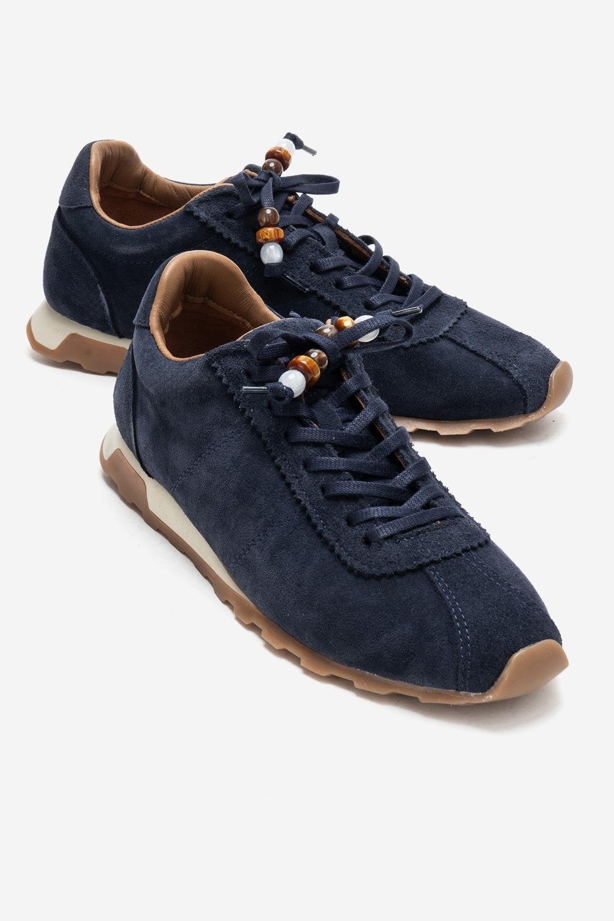 BREA - Navy Genuine Suede Leather Sneaker (Women)