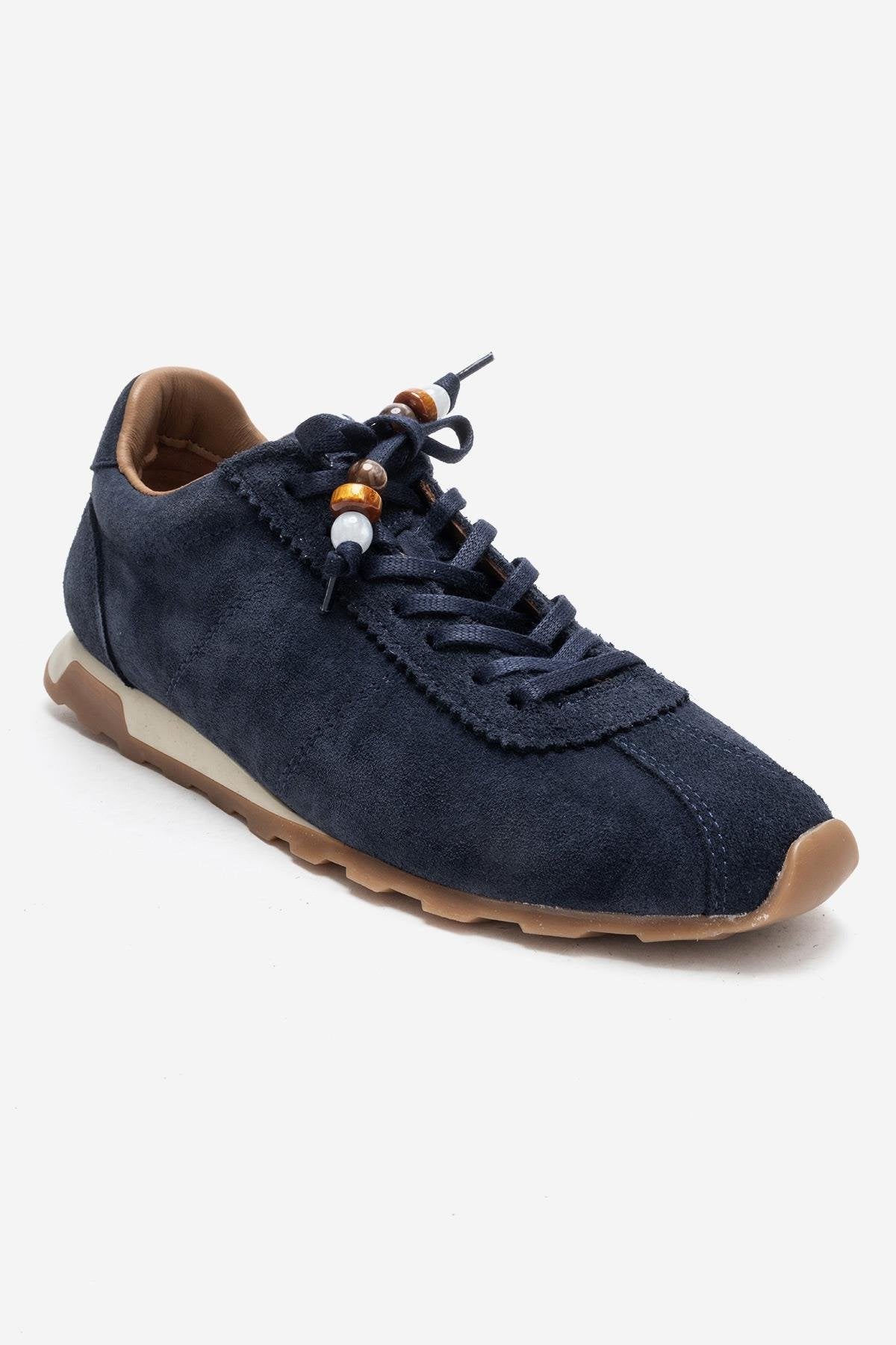 BREA - Navy Genuine Suede Leather Sneaker (Women)