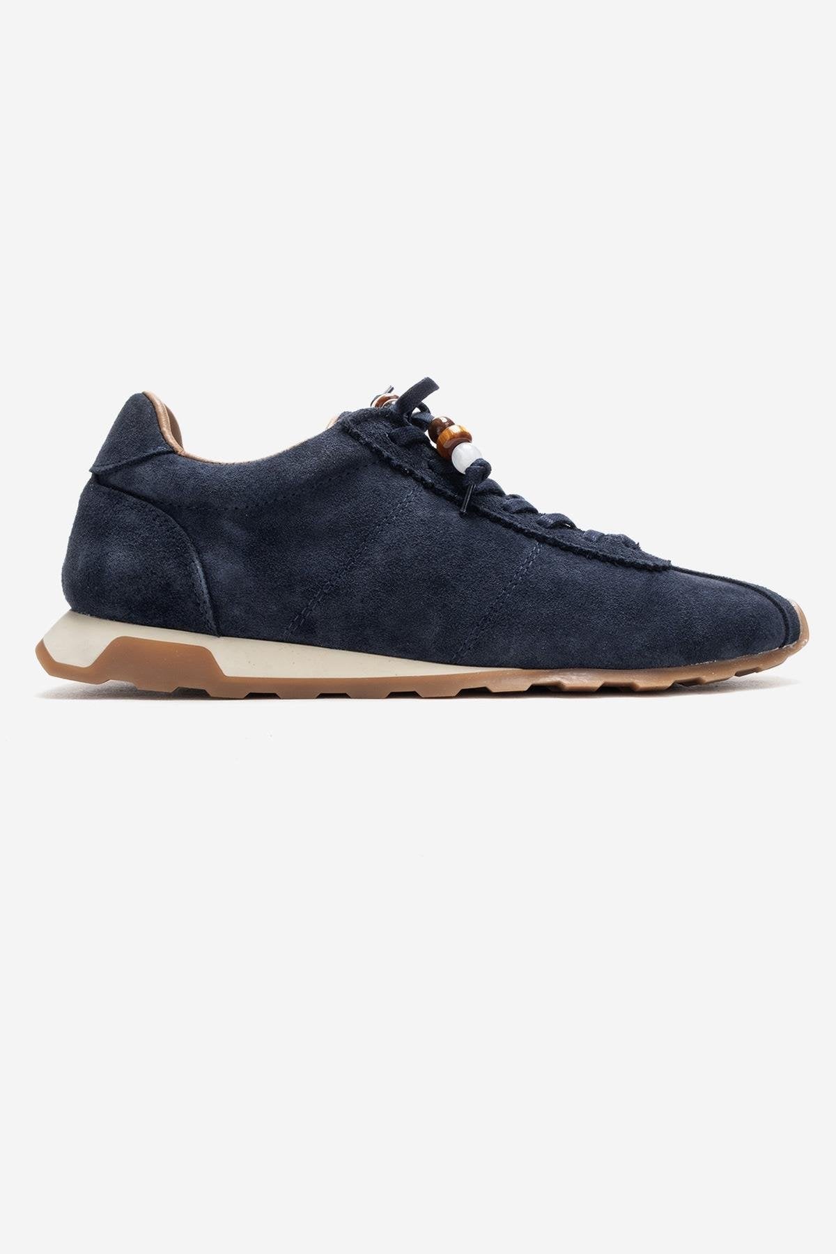 BREA - Navy Genuine Suede Leather Sneaker (Women)
