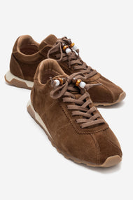 BREA - Camel Genuine Suede Leather Sneaker (Women)