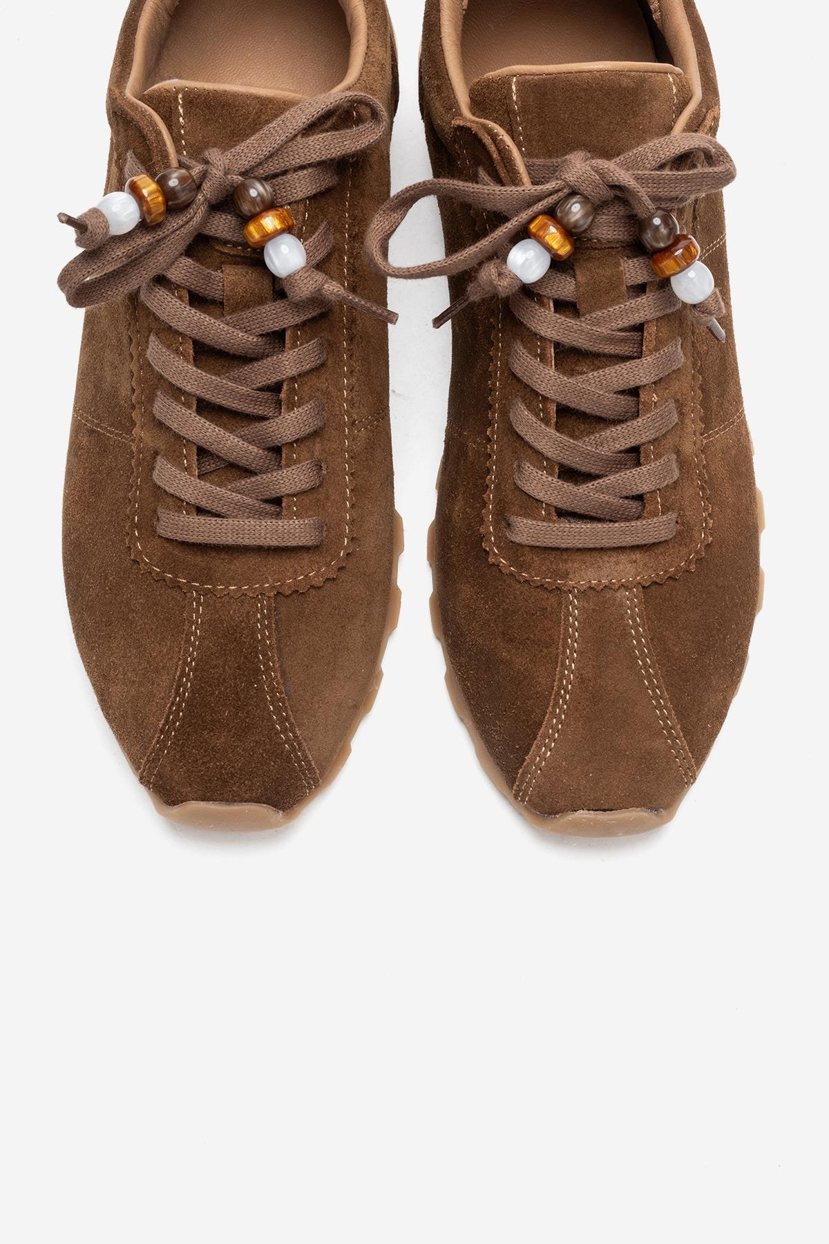 BREA - Camel Genuine Suede Leather Sneaker (Women)