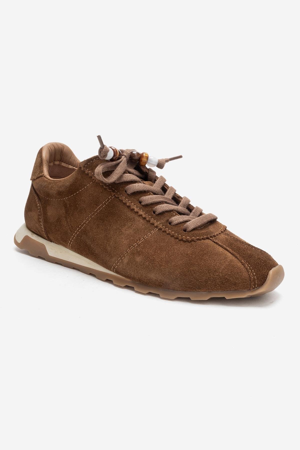 BREA - Camel Genuine Suede Leather Sneaker (Women)