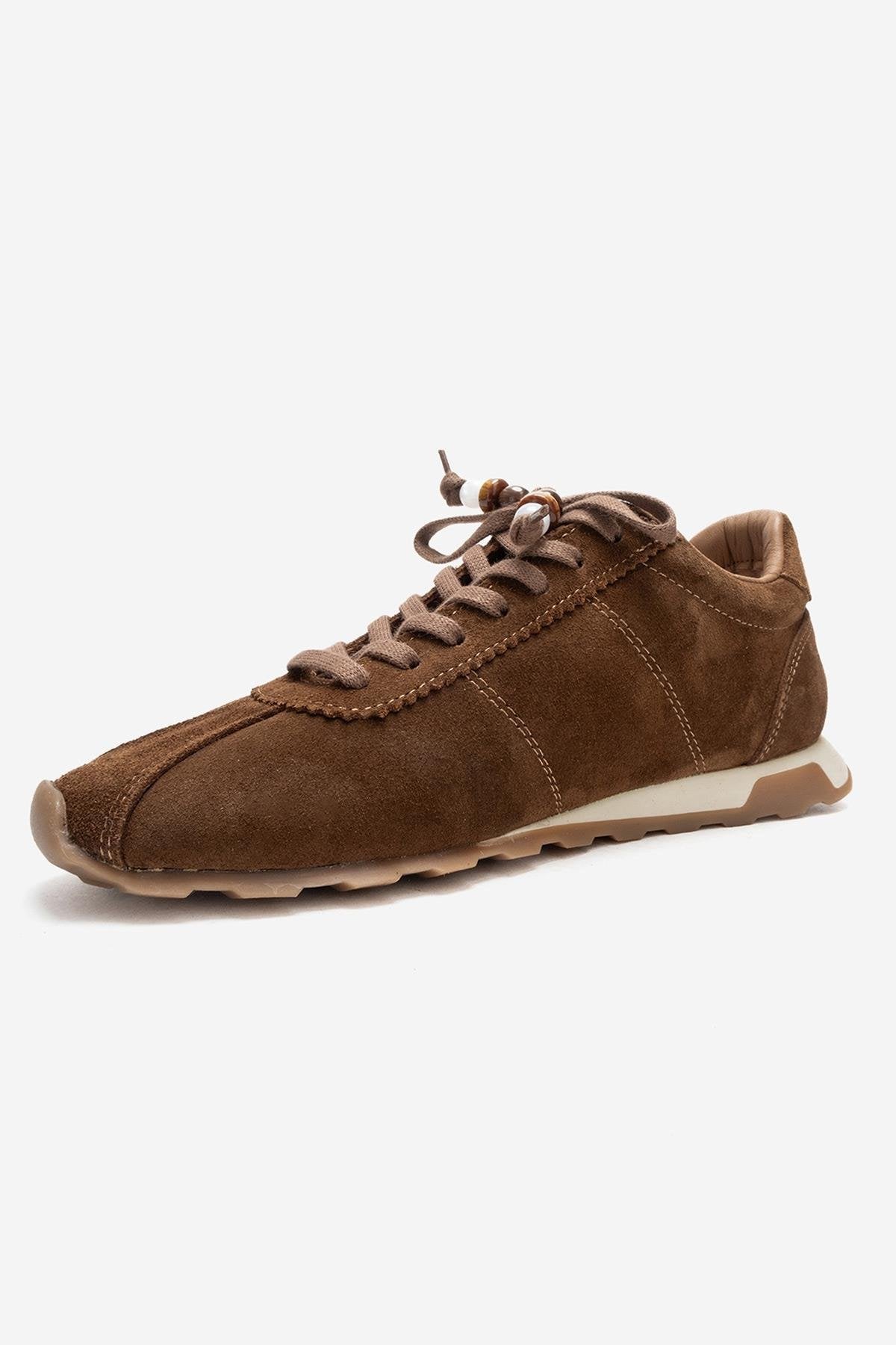 BREA - Camel Genuine Suede Leather Sneaker (Women)