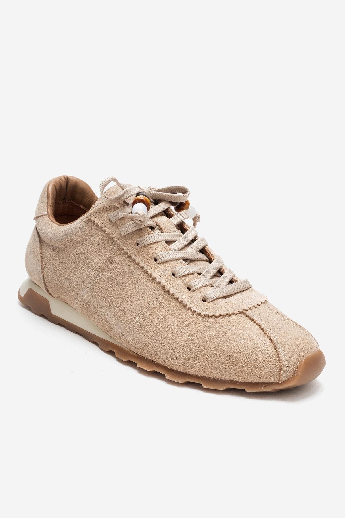 BREA - Beige Genuine Suede Leather Sneaker (Women)