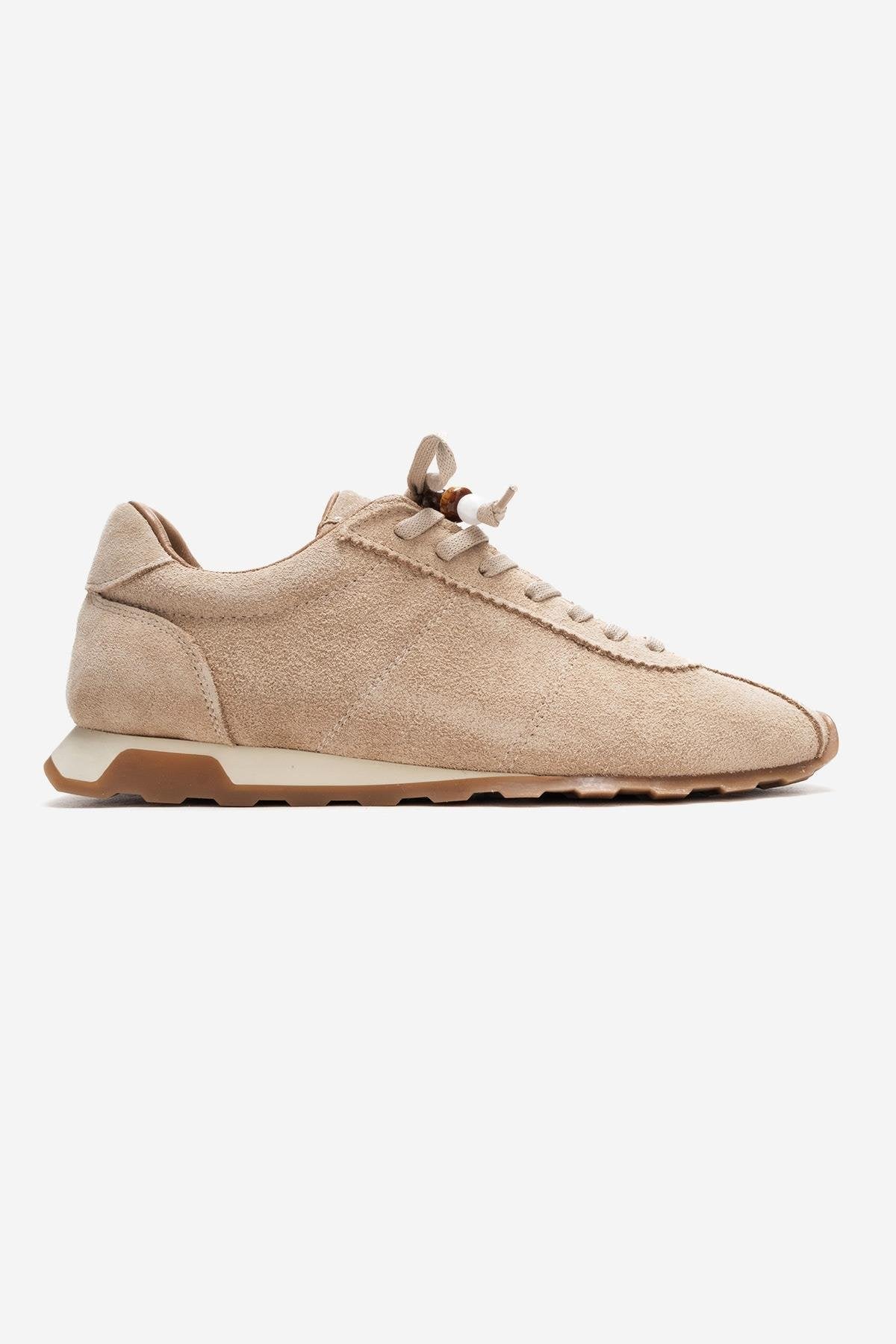 BREA - Beige Genuine Suede Leather Sneaker (Women)