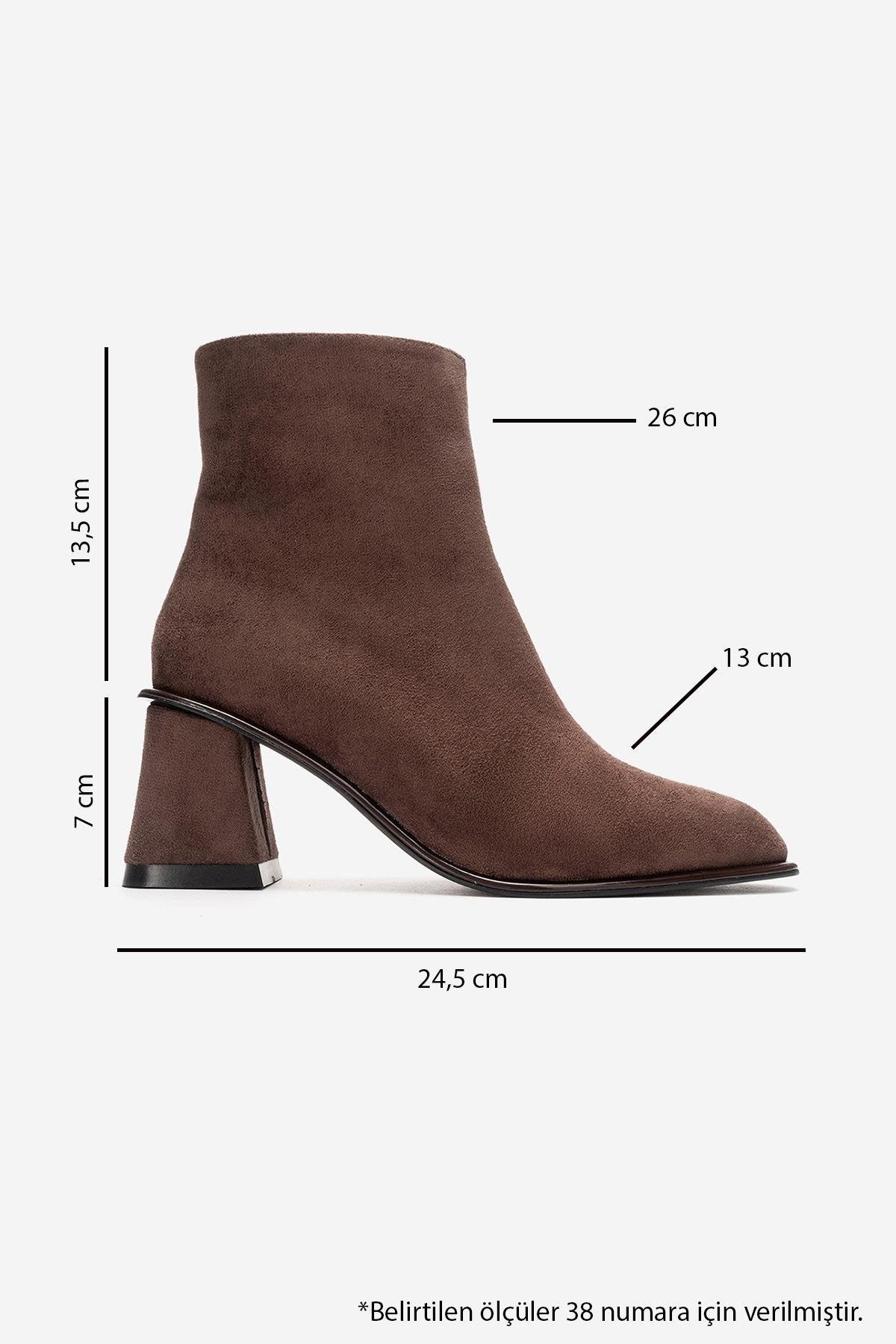 ALBA - Brown Suede Block Heel Boot (Women)