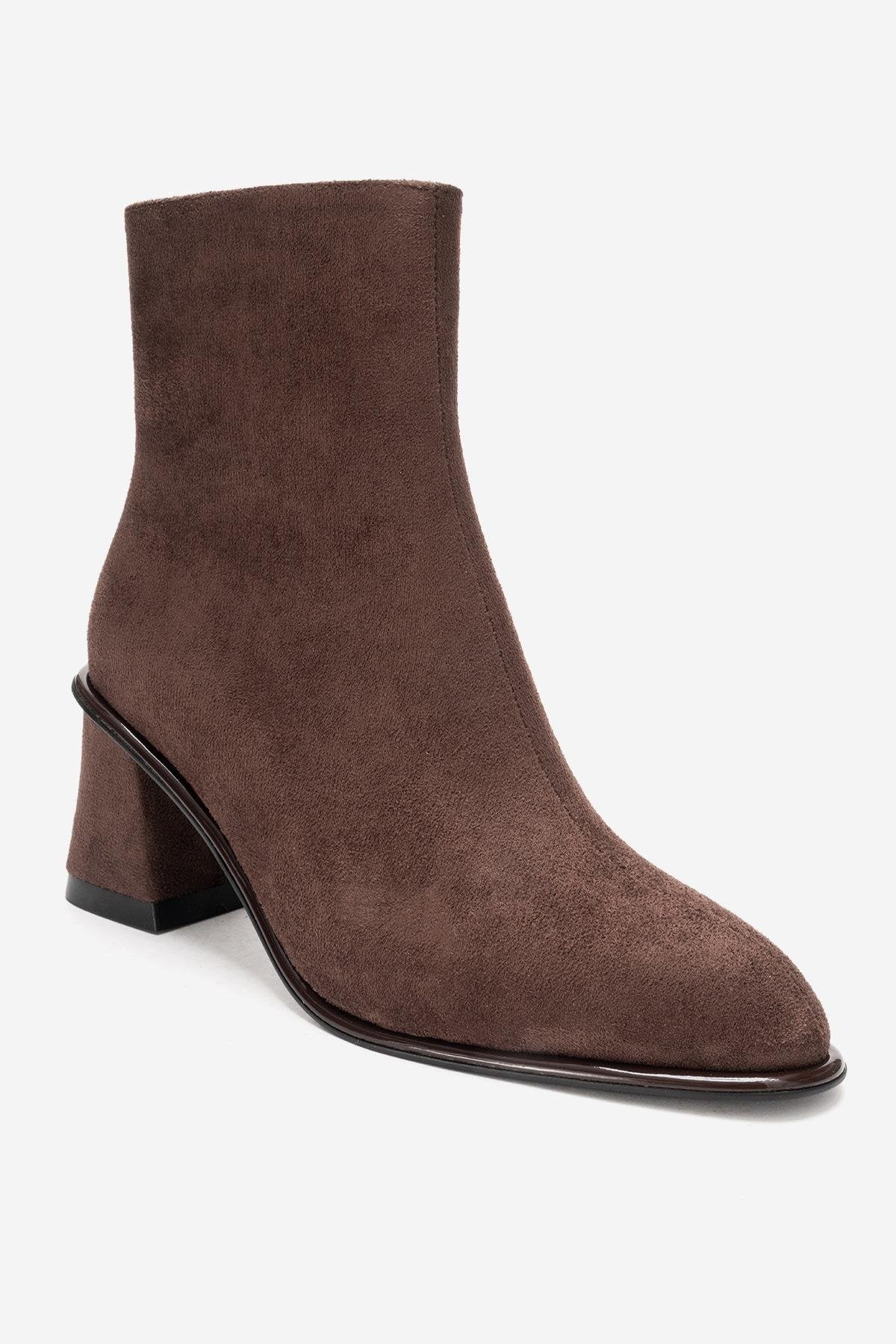ALBA - Brown Suede Block Heel Boot (Women)