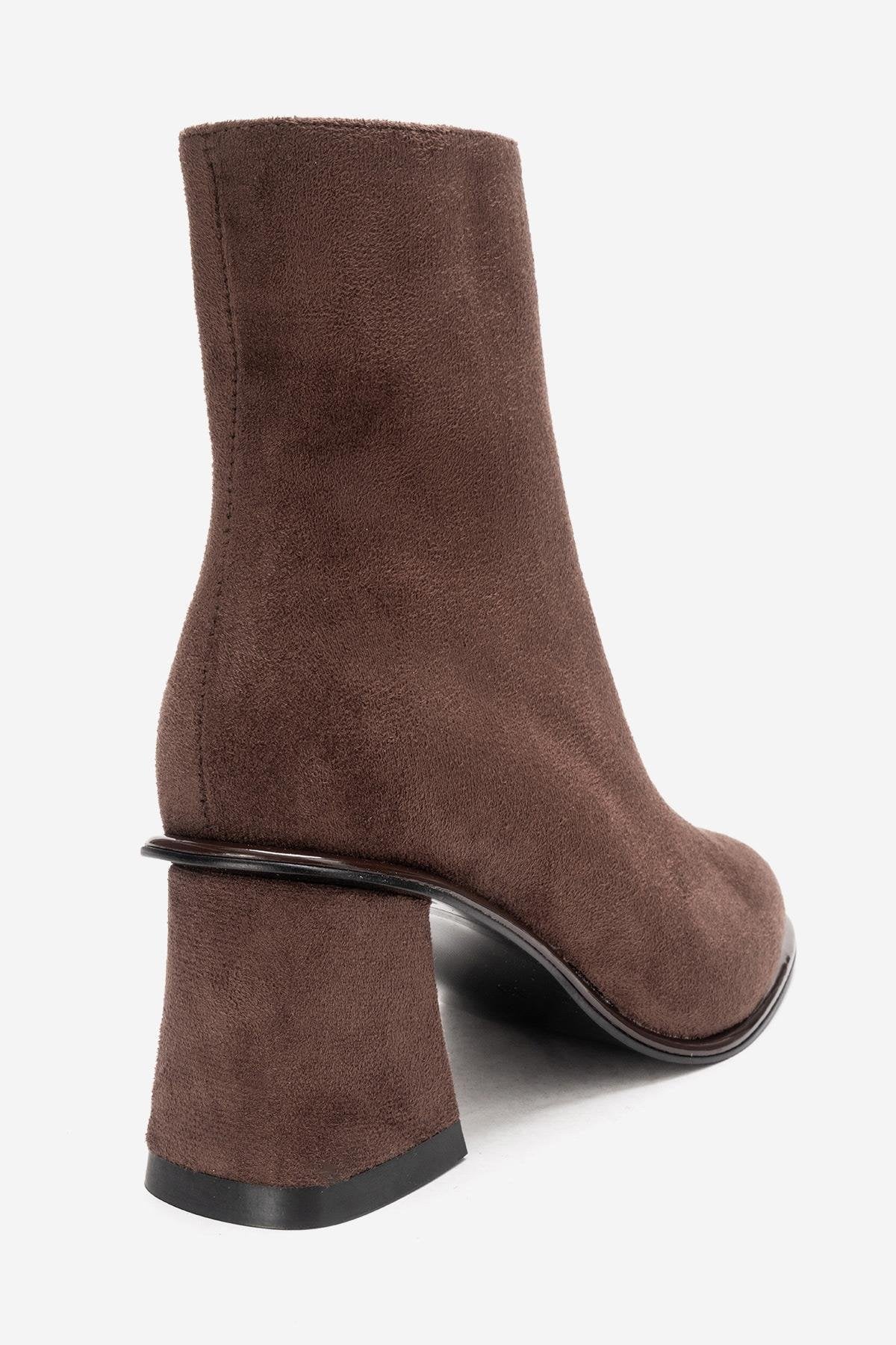 ALBA - Brown Suede Block Heel Boot (Women)