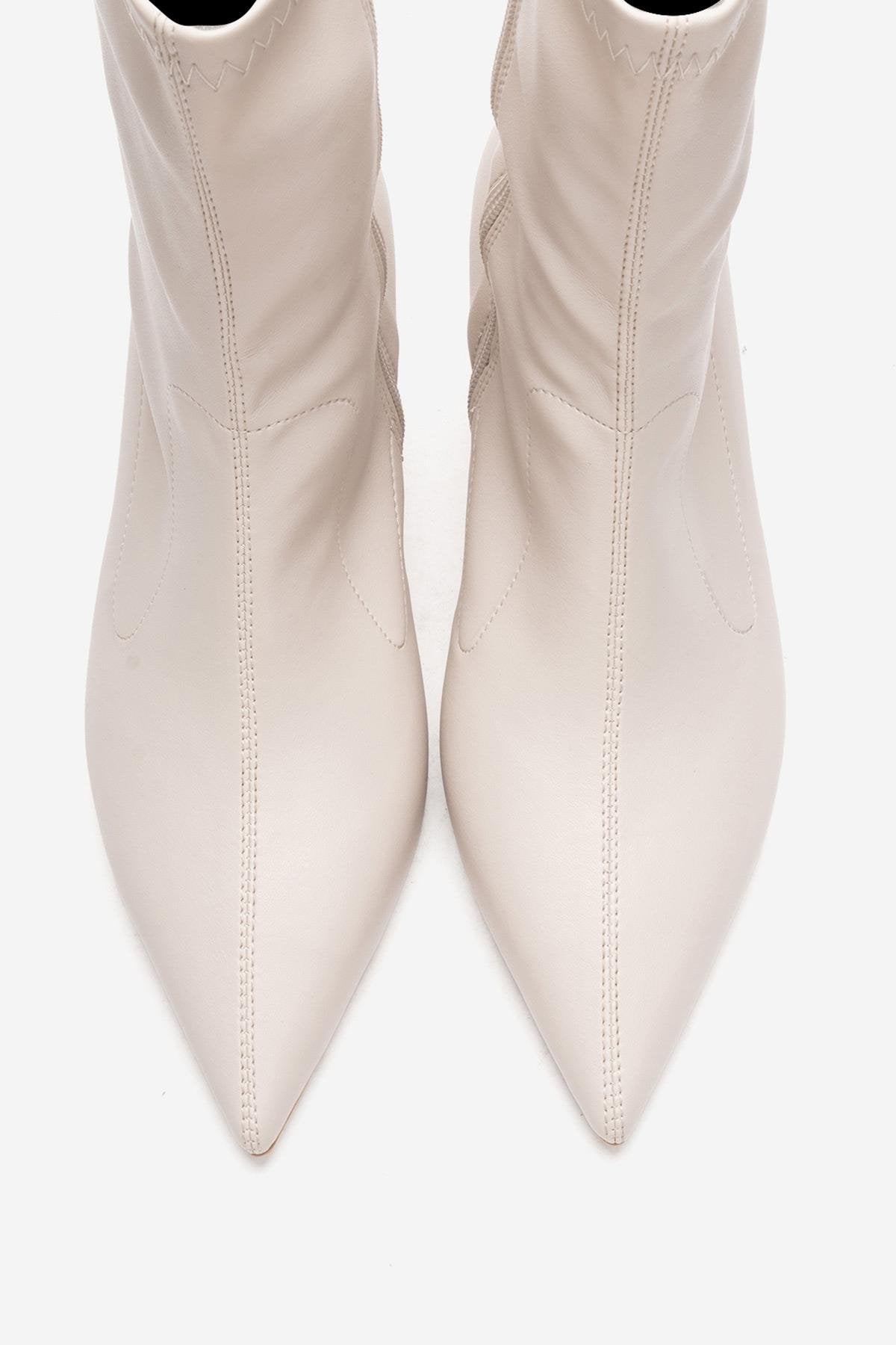 ROSSANO - Beige Stretch Stiletto Heel Boot (Women)