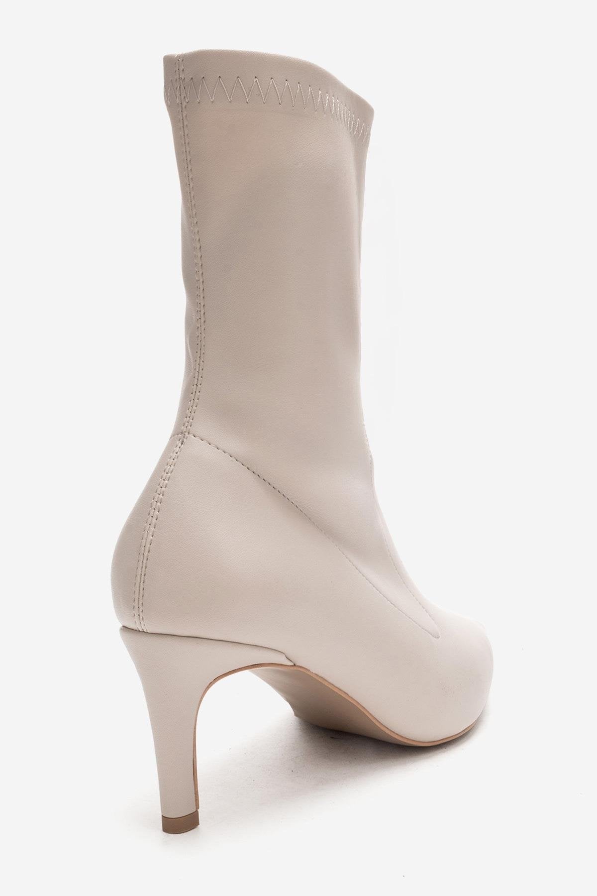 ROSSANO - Beige Stretch Stiletto Heel Boot (Women)