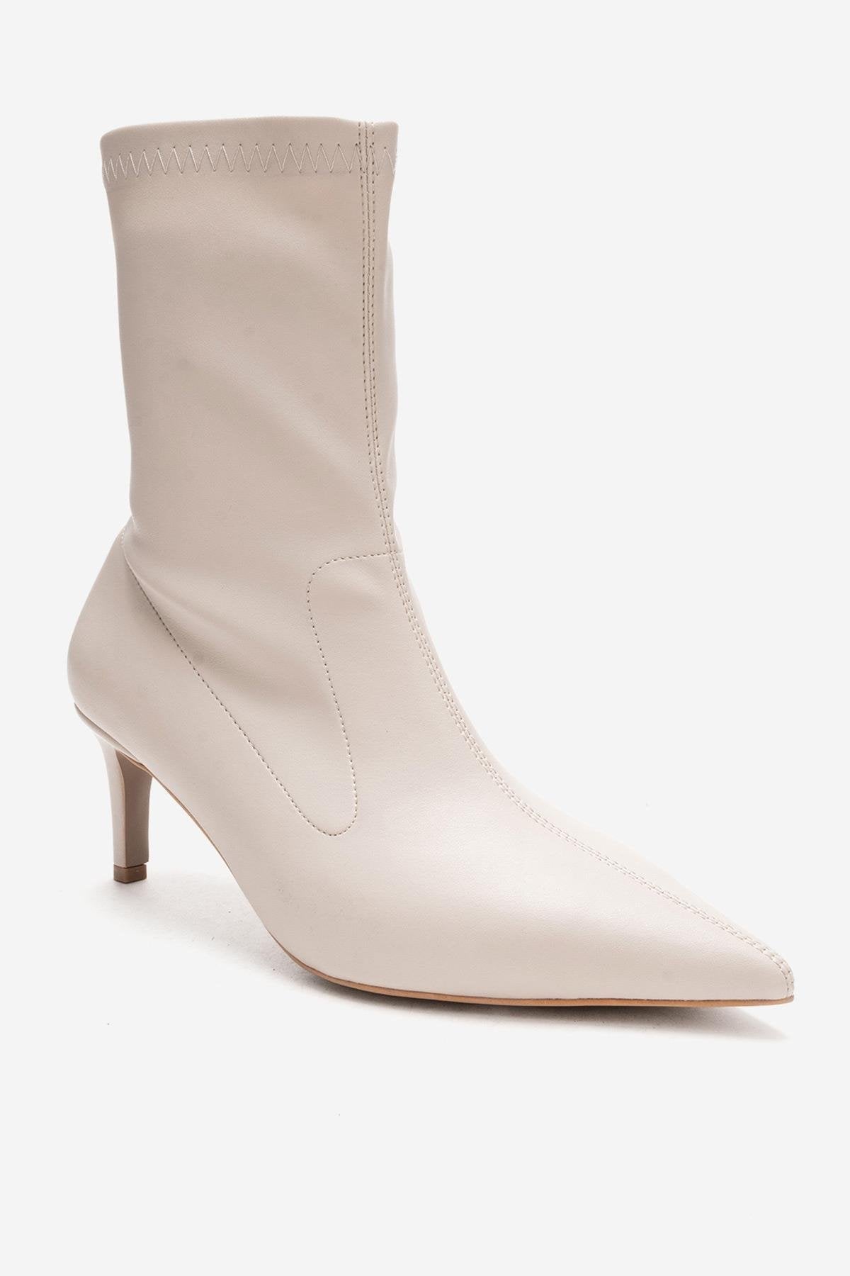 ROSSANO - Beige Stretch Stiletto Heel Boot (Women)