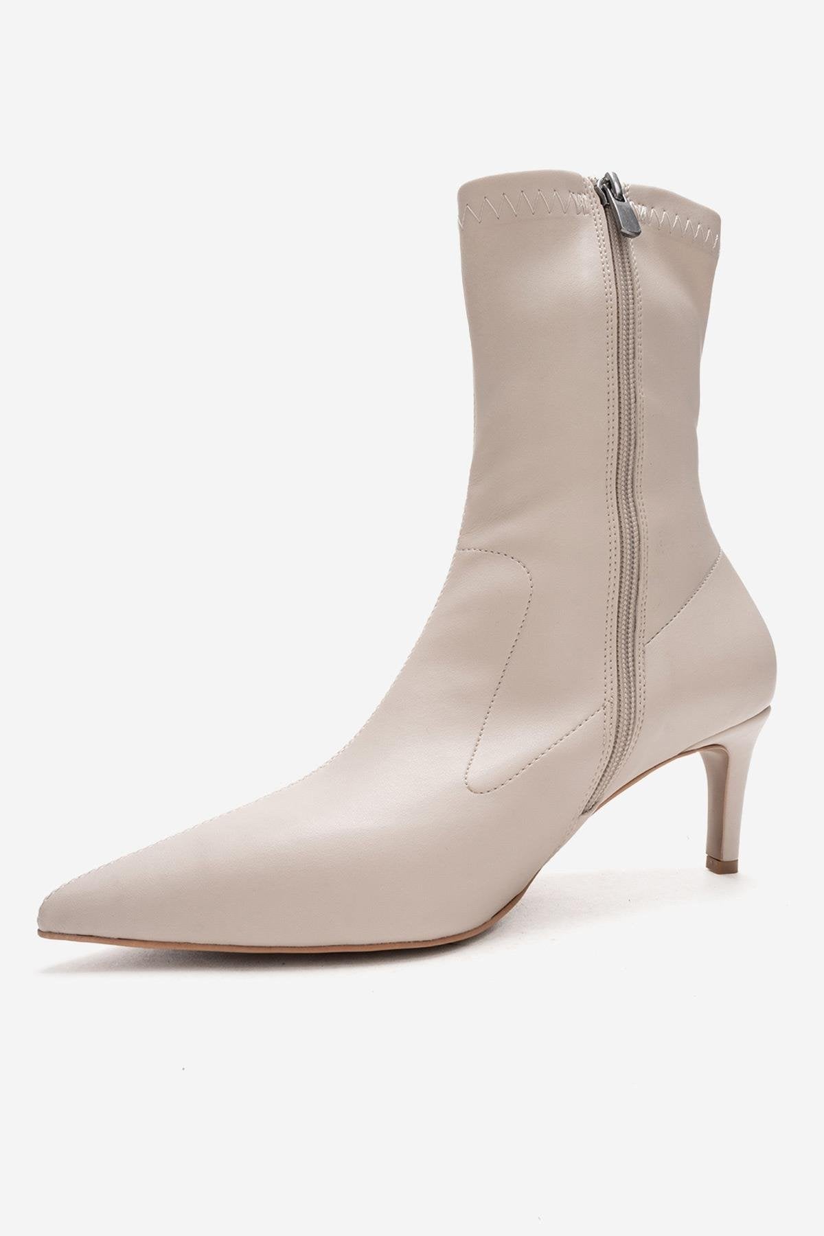 ROSSANO - Beige Stretch Stiletto Heel Boot (Women)
