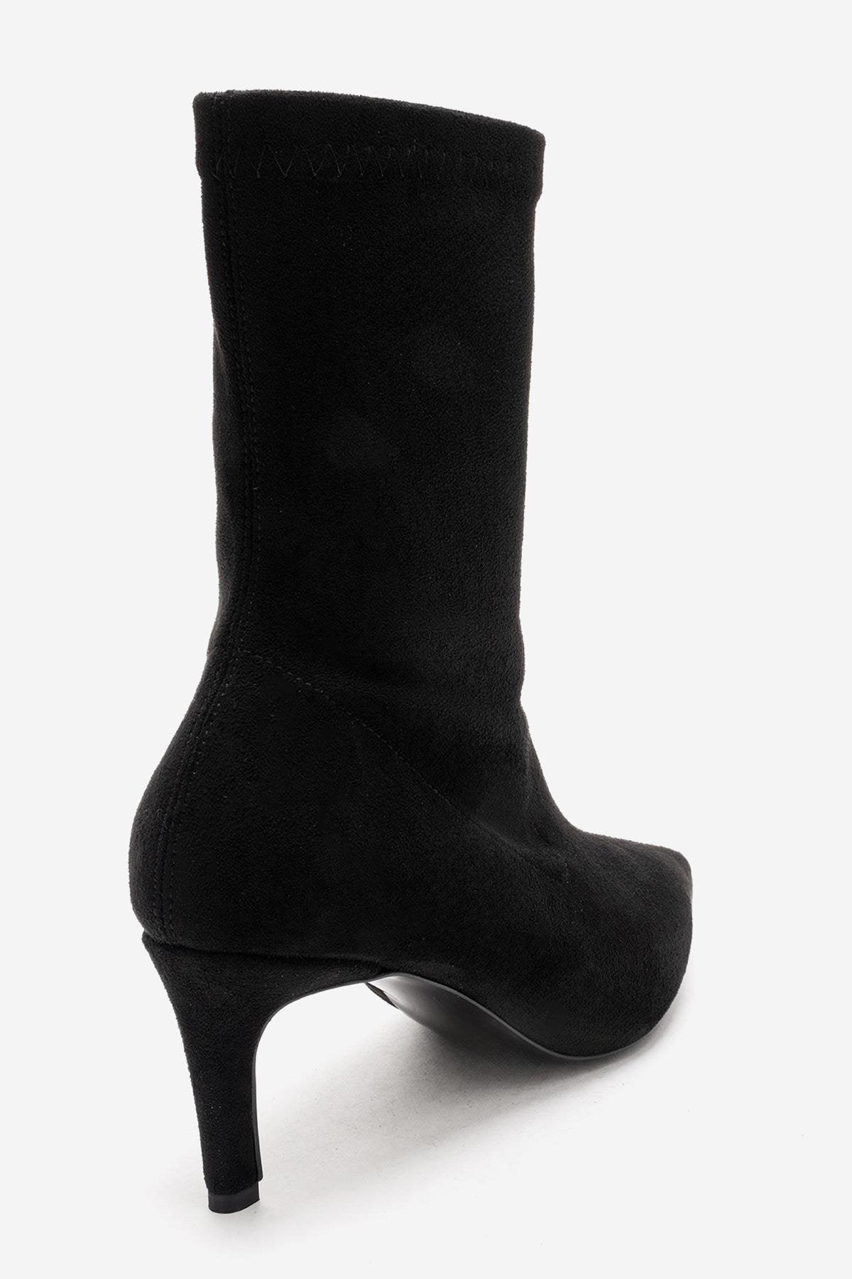 ROSSANO - Black Suede Stiletto Heel Boot (Women)