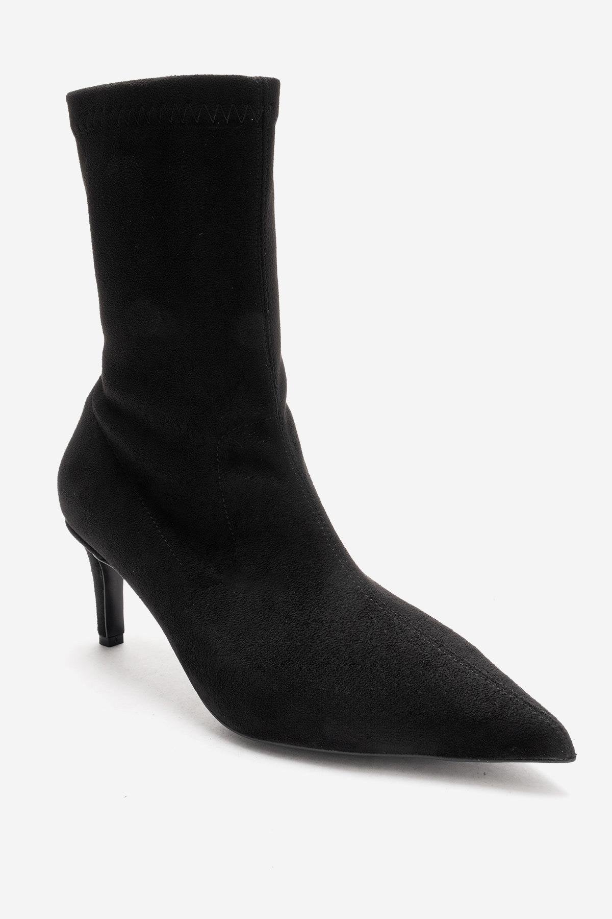 ROSSANO - Black Suede Stiletto Heel Boot (Women)