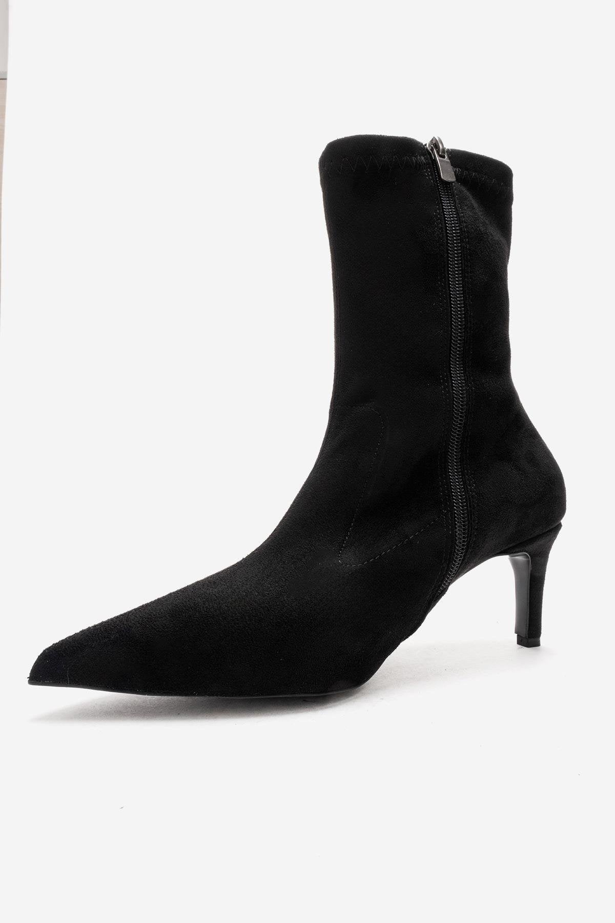 ROSSANO - Black Suede Stiletto Heel Boot (Women)