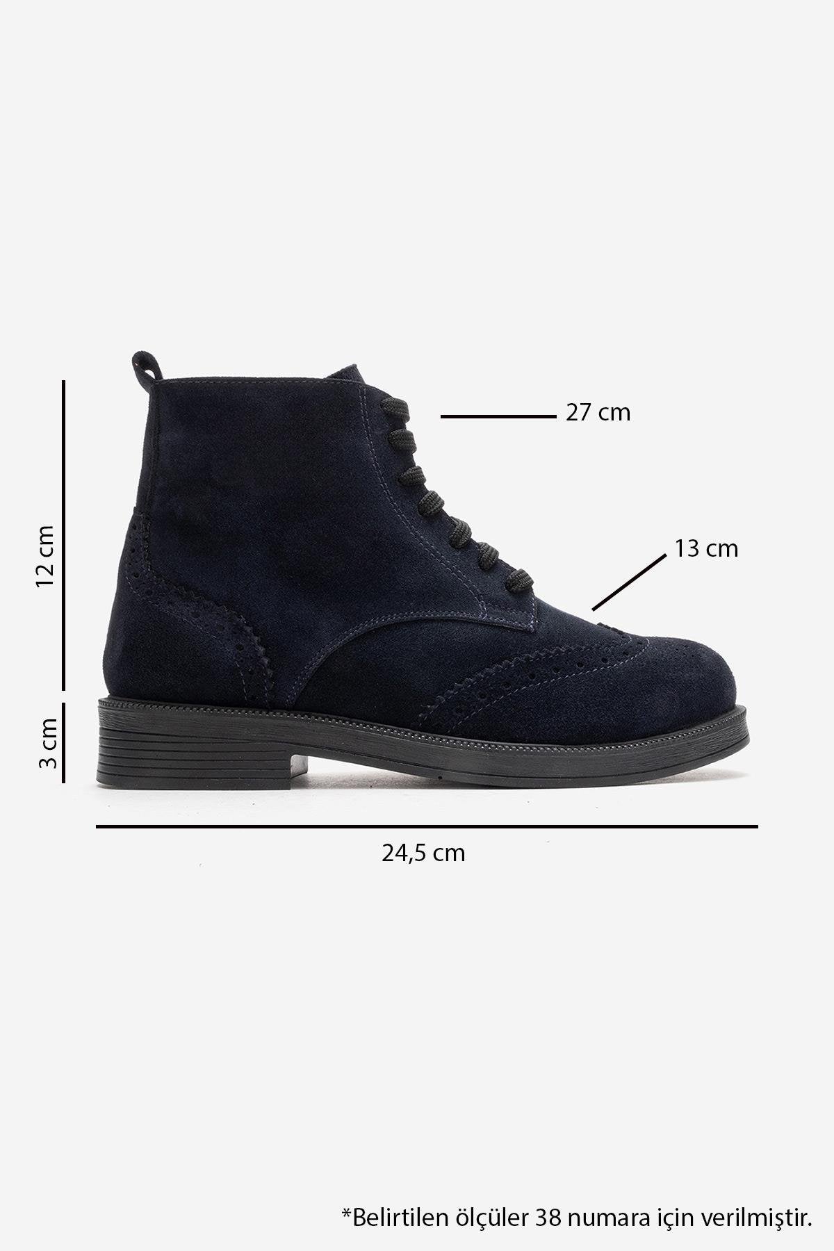 NELVY - Navy Genuine Leather Boot (Women)