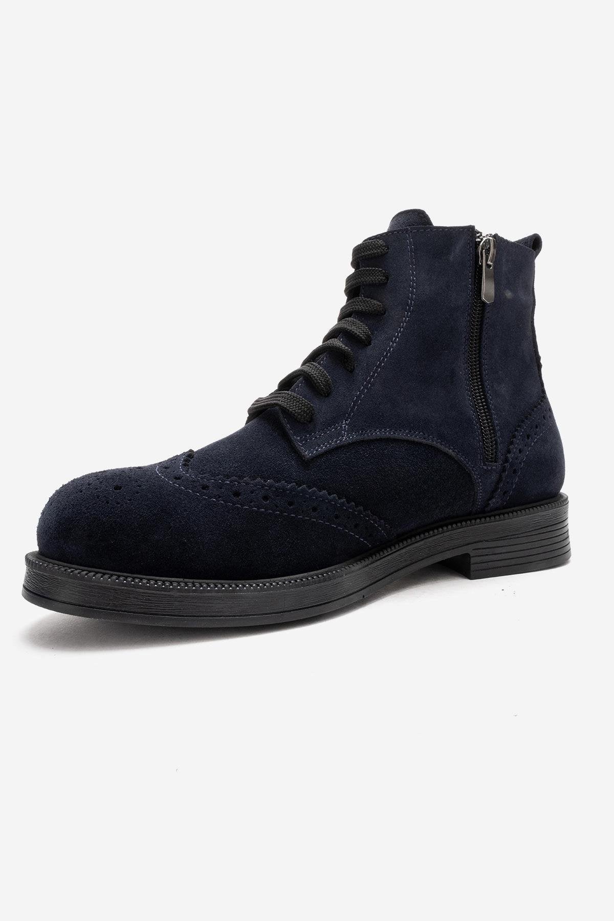 NELVY - Navy Genuine Leather Boot (Women)