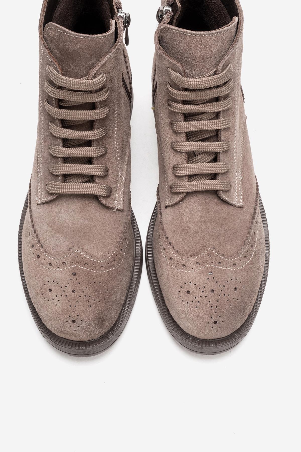 NELVY - Taupe Genuine Leather Boot (Women)