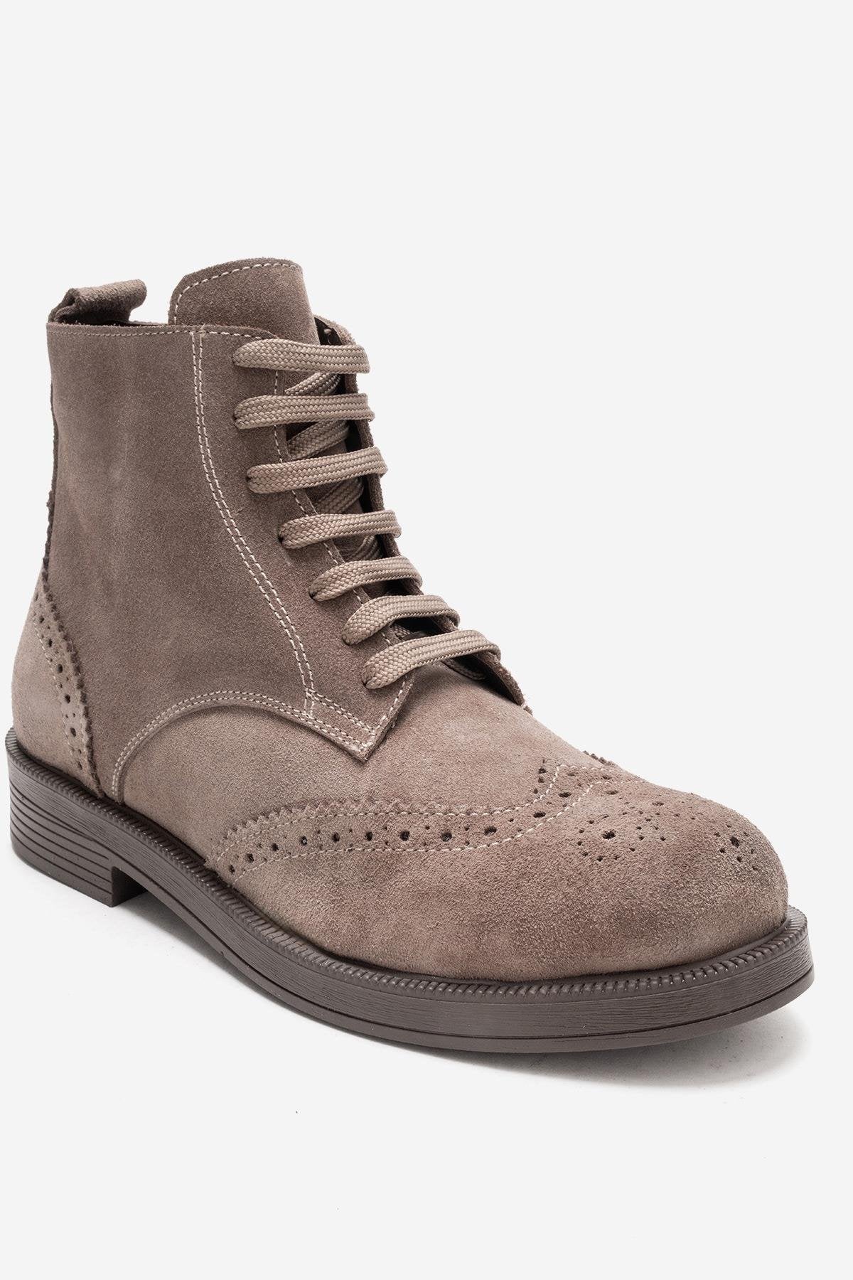 NELVY - Taupe Genuine Leather Boot (Women)
