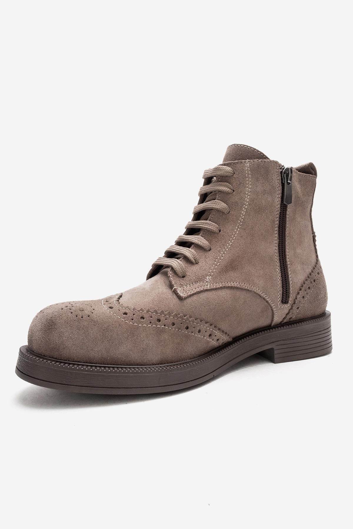 NELVY - Taupe Genuine Leather Boot (Women)