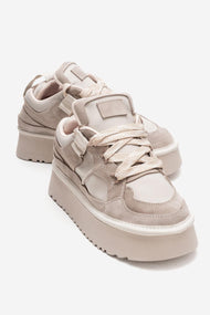 RIVEN - Beige Genuine Leather Platform Sneaker (Women)