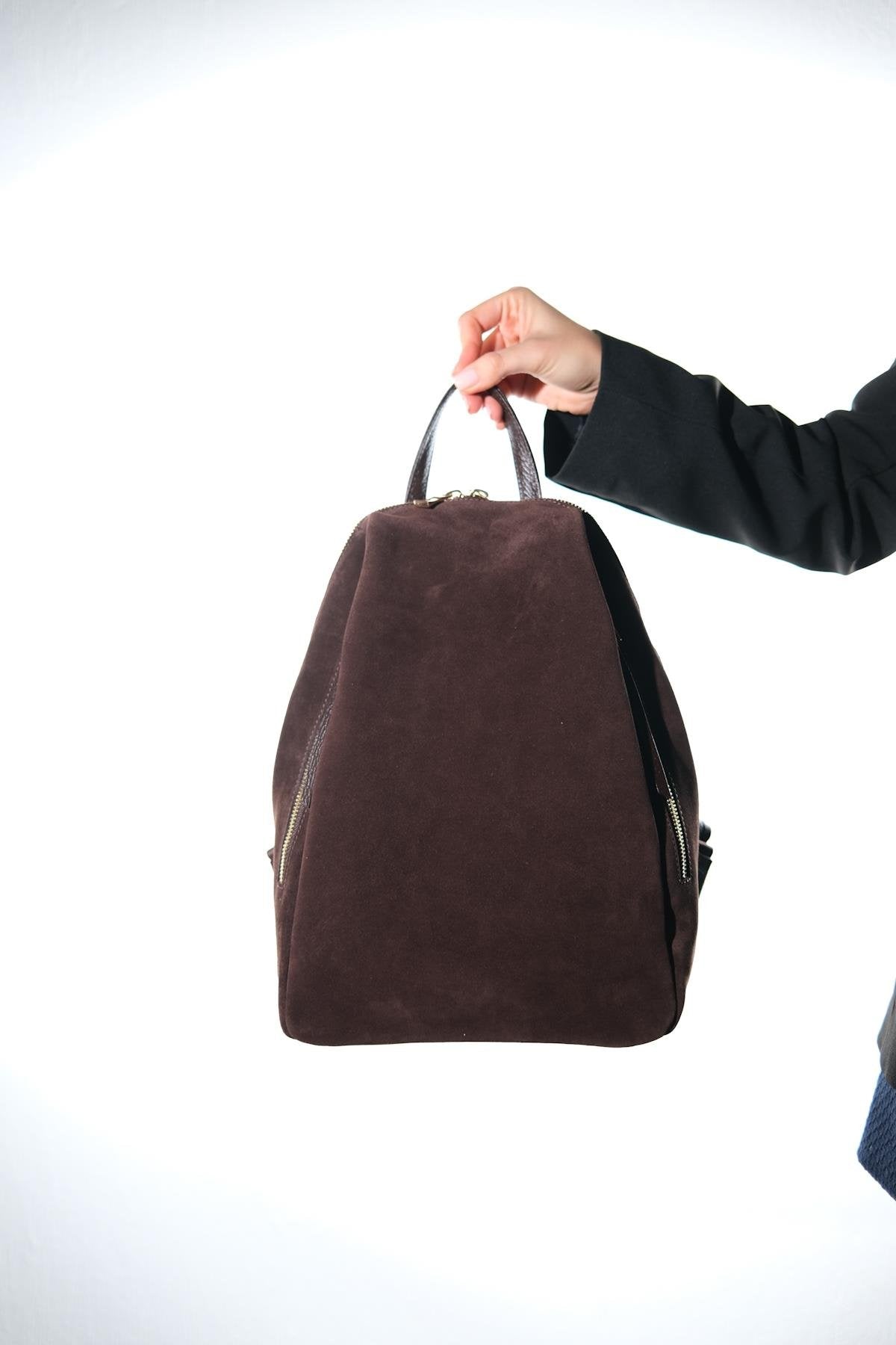 JOSH - Brown Genuine Suede Leather Backpack (Women)