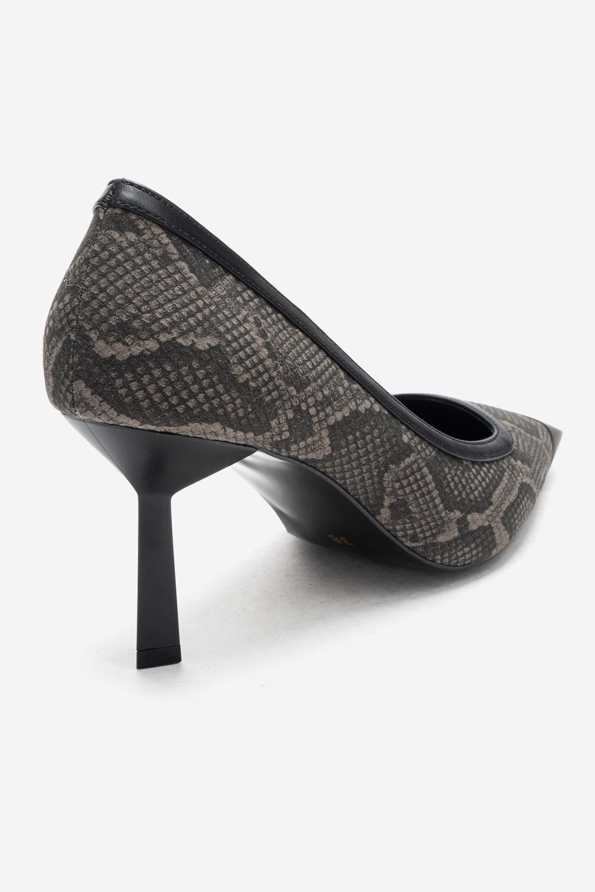 RONA - Gray Patterned Pointed Toe Stiletto Pump (Women)