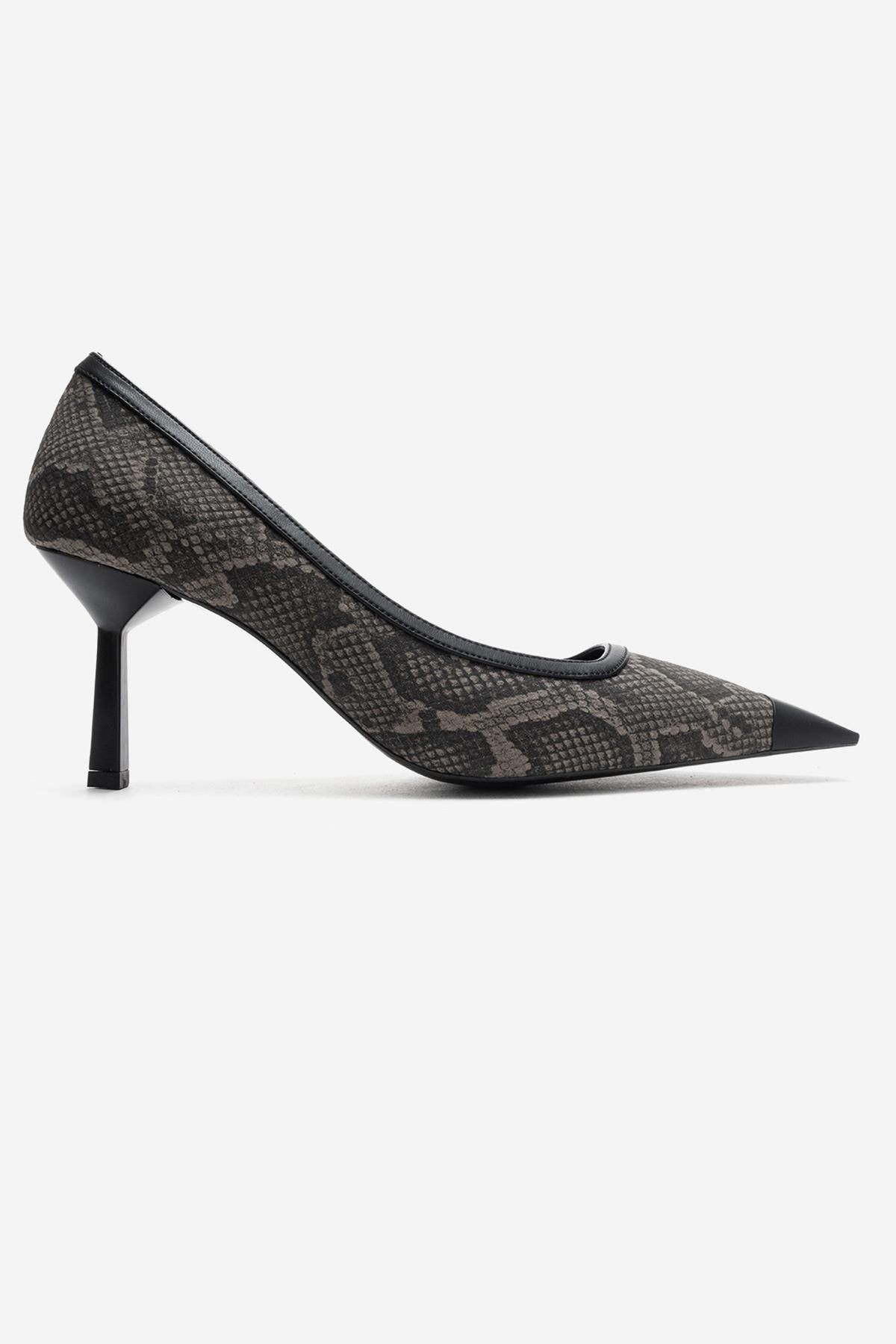 RONA - Gray Patterned Pointed Toe Stiletto Pump (Women)