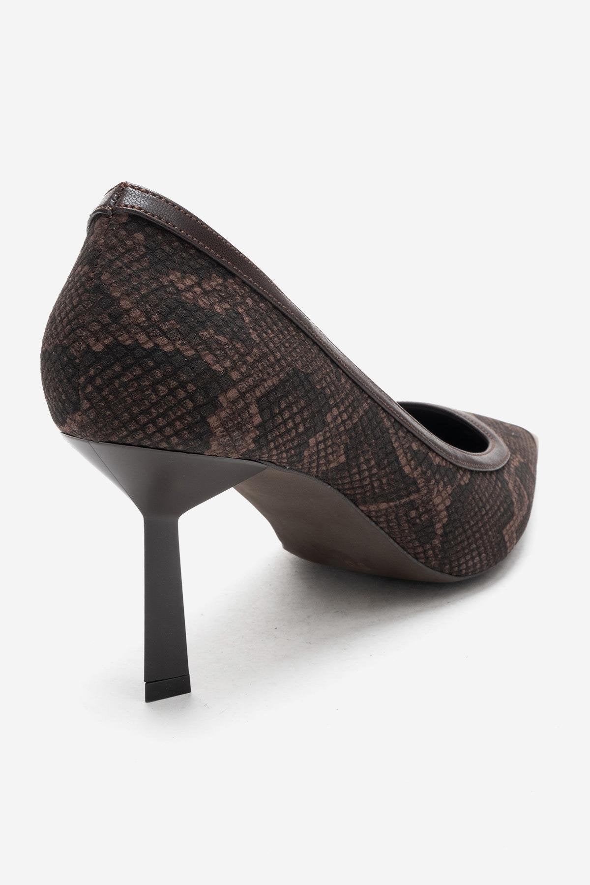RONA - Brown Patterned Pointed Toe Stiletto Pump (Women)