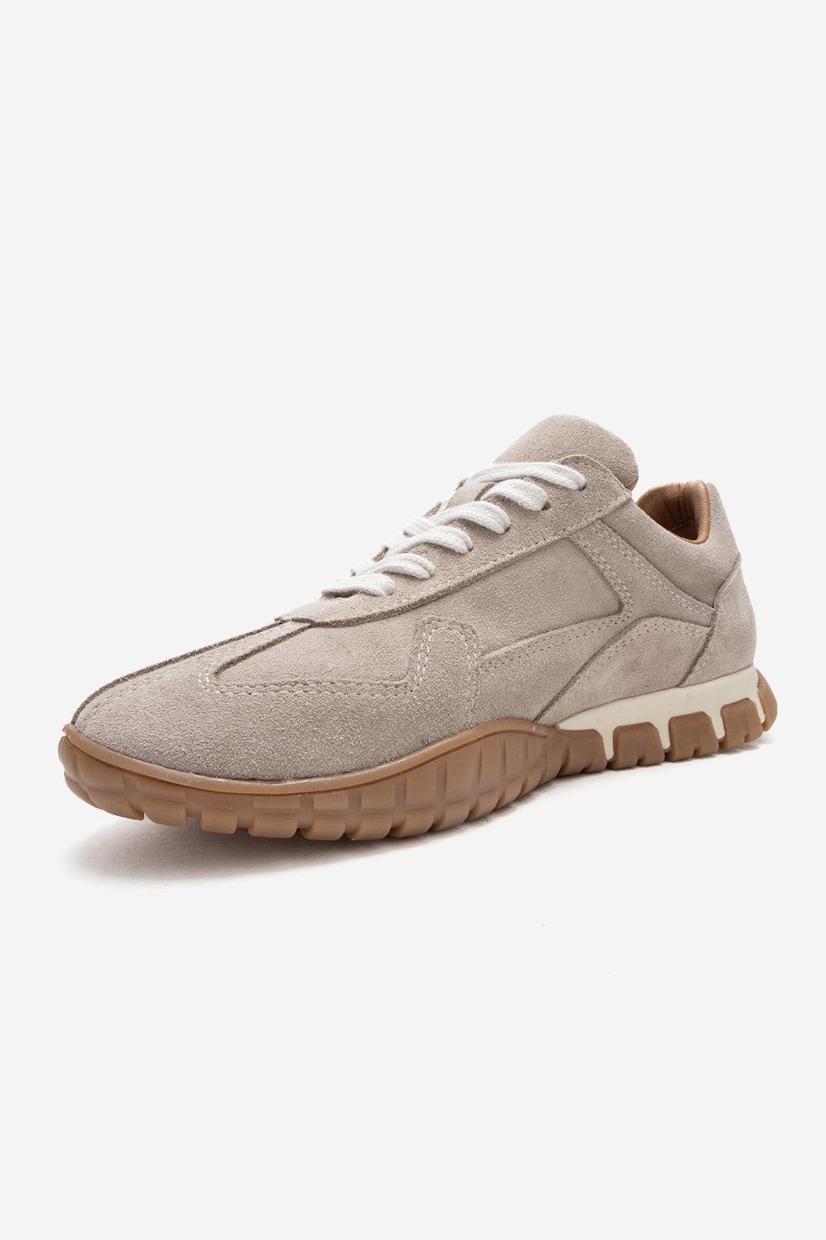 LARS - Beige Suede Genuine Leather Sneaker (Women)