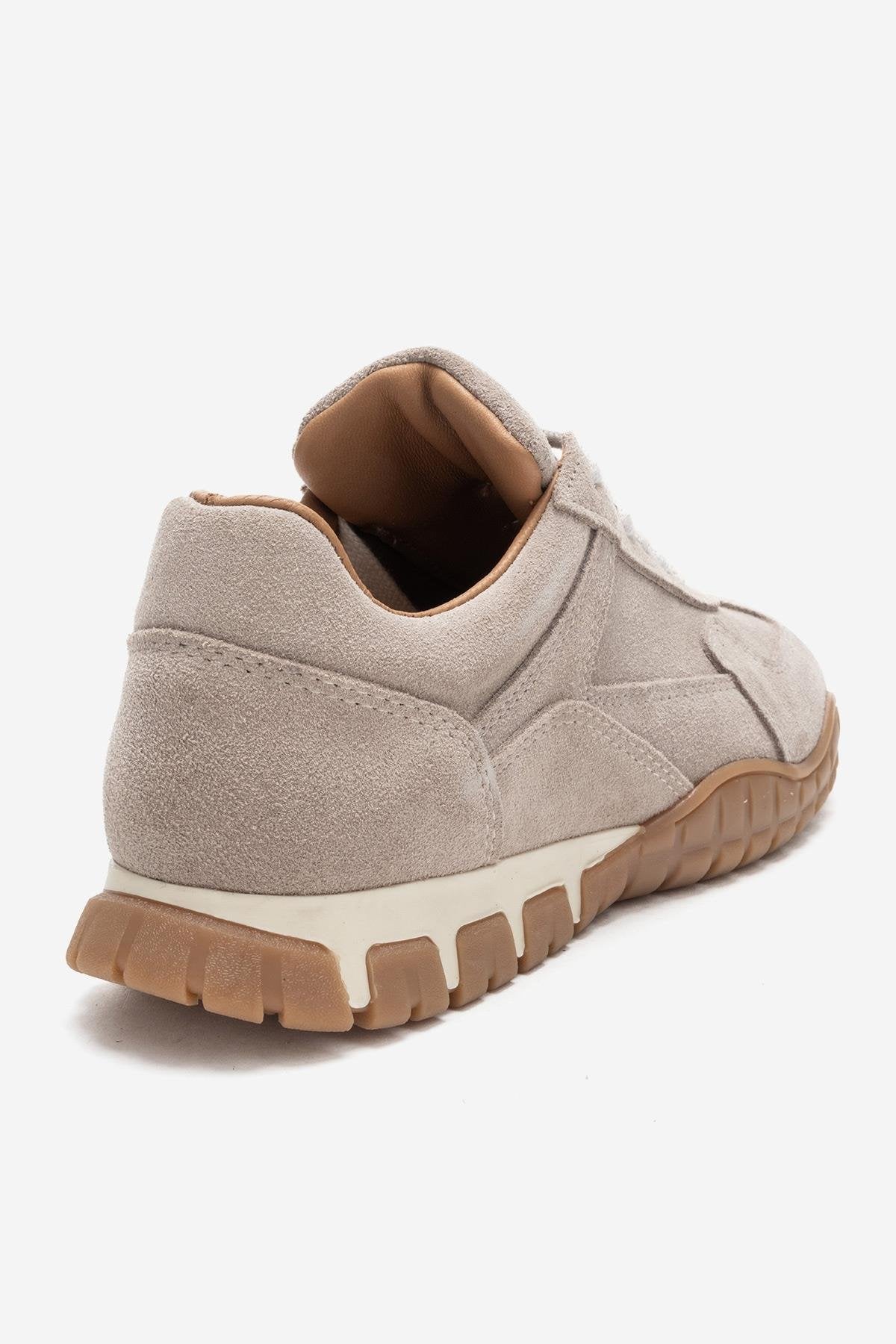 LARS - Beige Suede Genuine Leather Sneaker (Women)