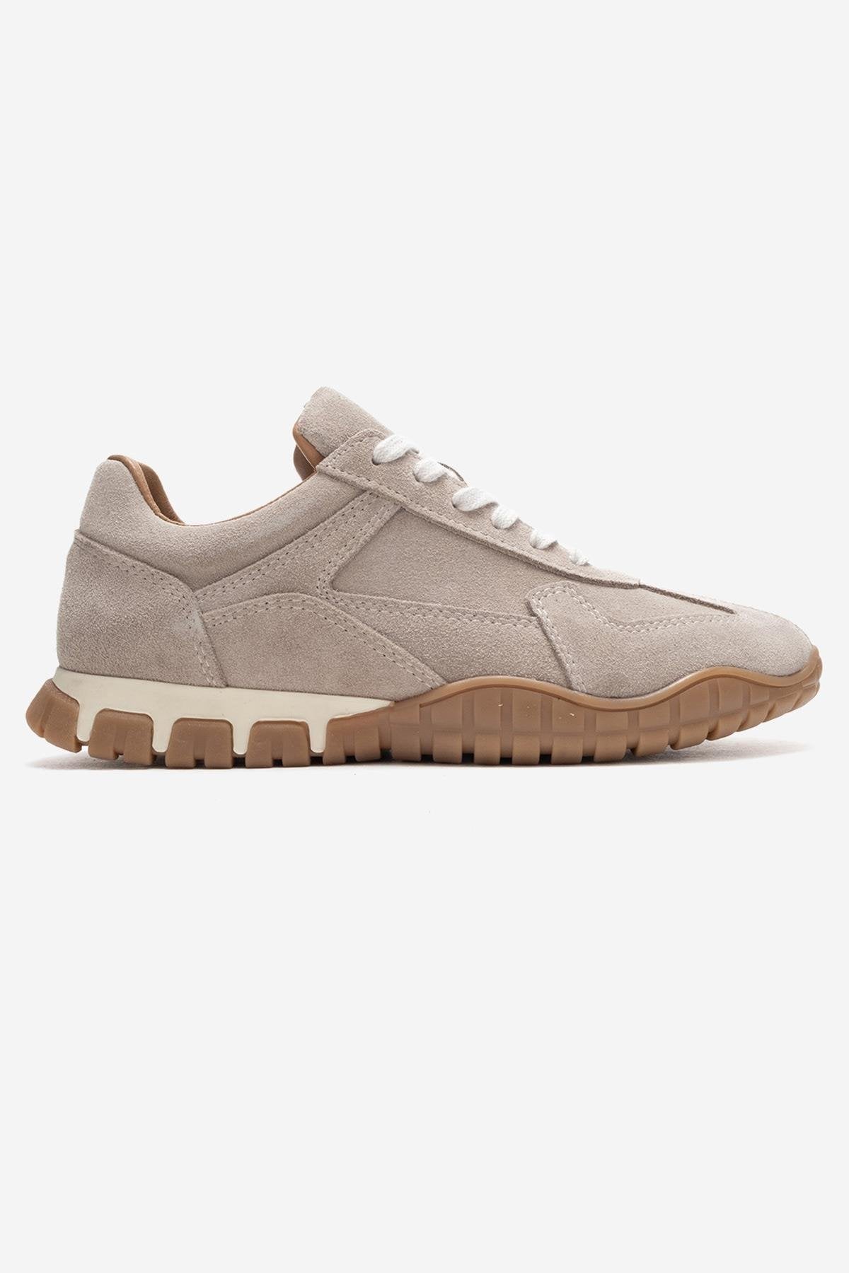LARS - Beige Suede Genuine Leather Sneaker (Women)