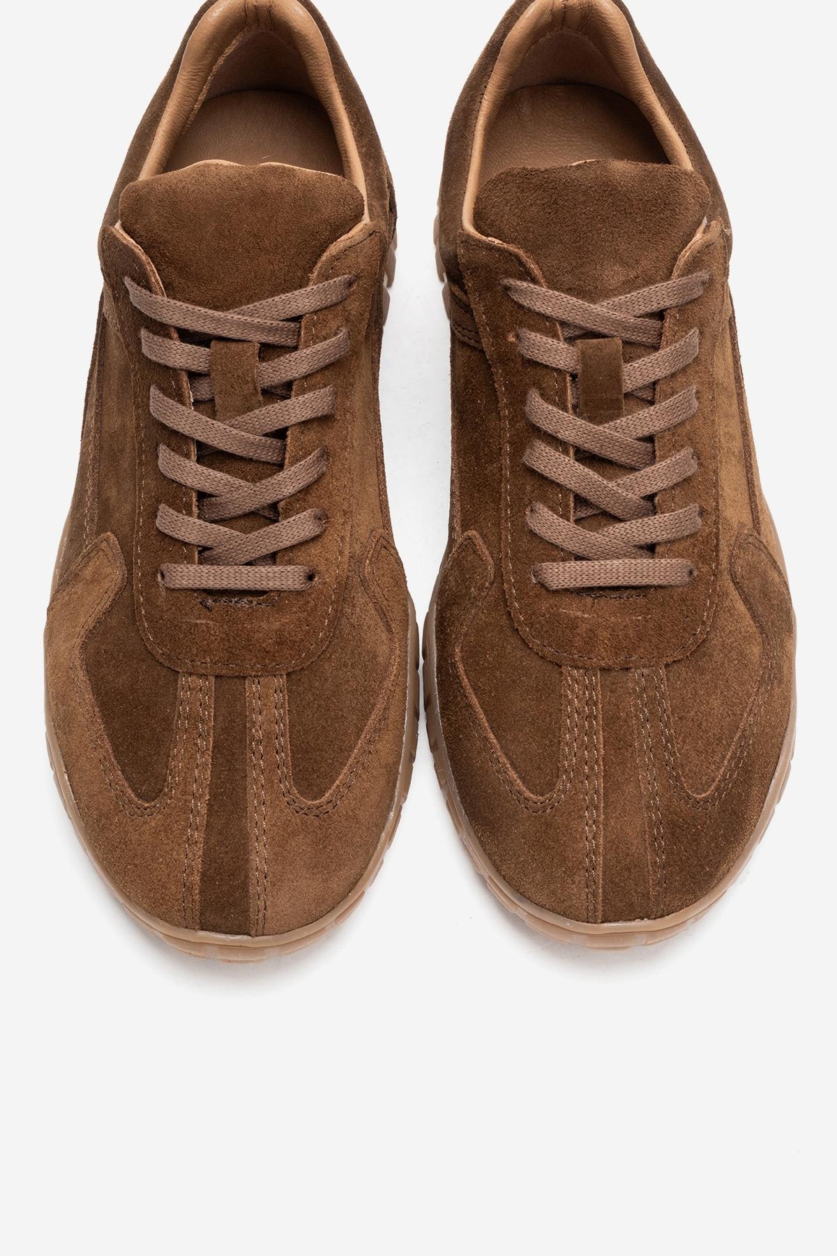 LARS - Cognac Suede Genuine Leather Sneaker (Women)