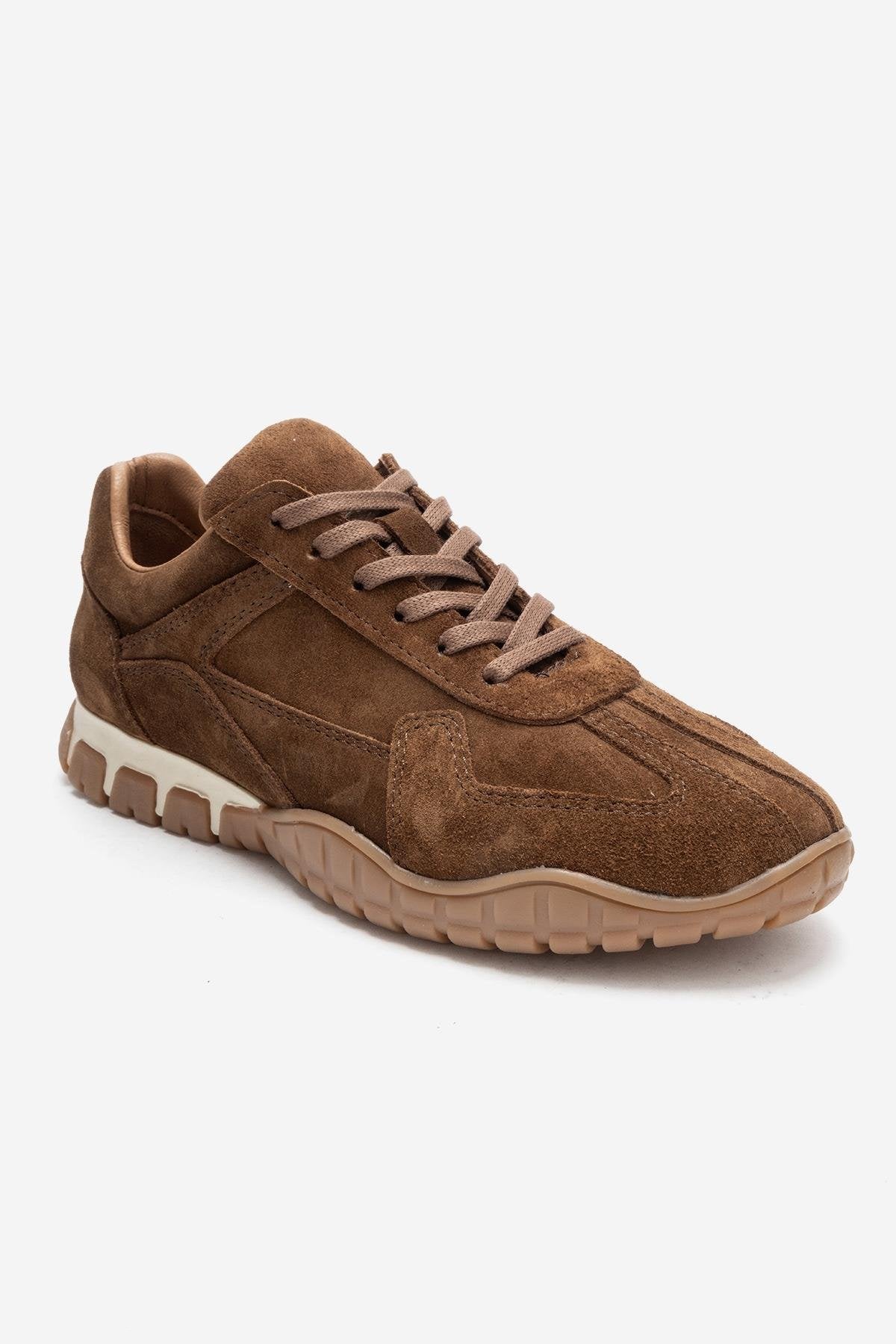 LARS - Cognac Suede Genuine Leather Sneaker (Women)