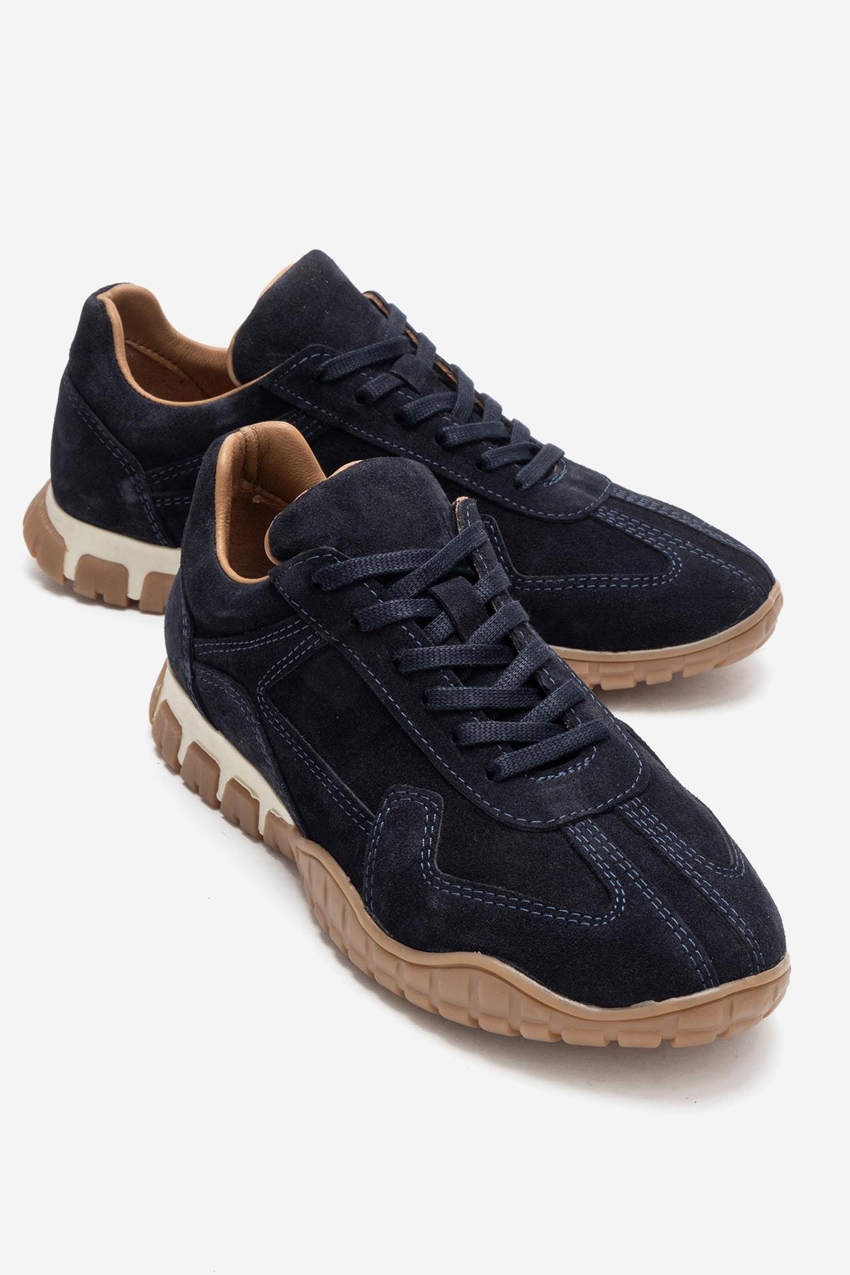 LARS - Navy Suede Genuine Leather Sneaker (Women)