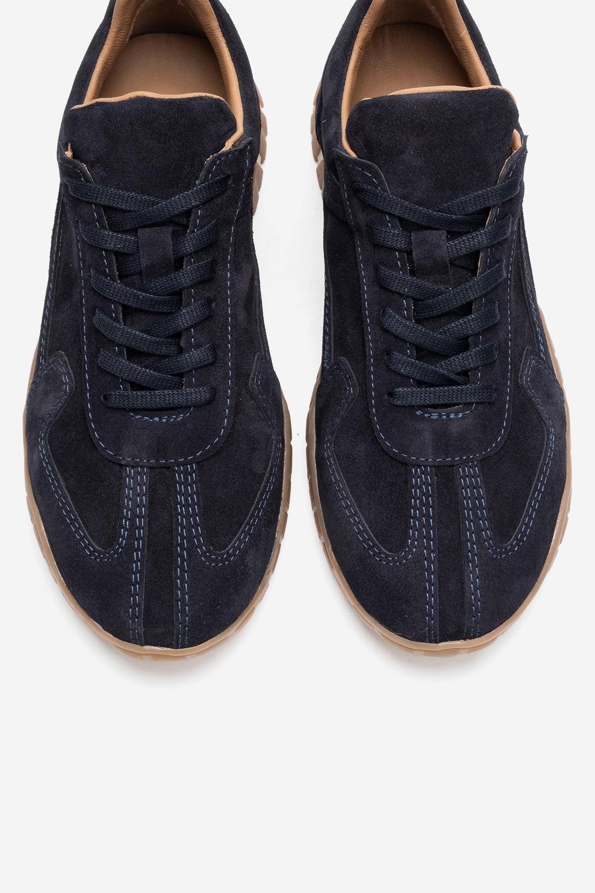 LARS - Navy Suede Genuine Leather Sneaker (Women)