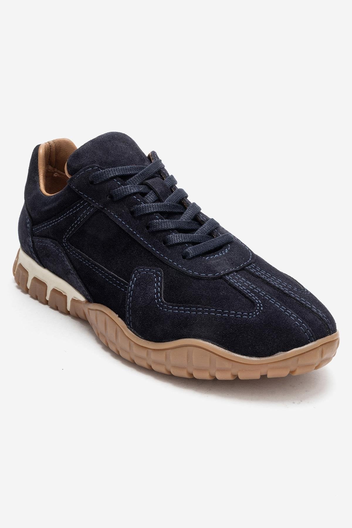 LARS - Navy Suede Genuine Leather Sneaker (Women)