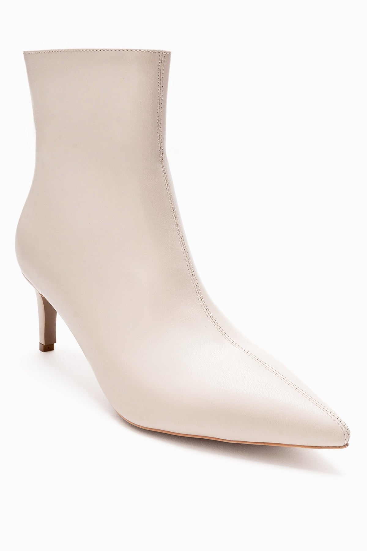 Noya - Beige Pointed Toe Slim Heel Boot (Women)