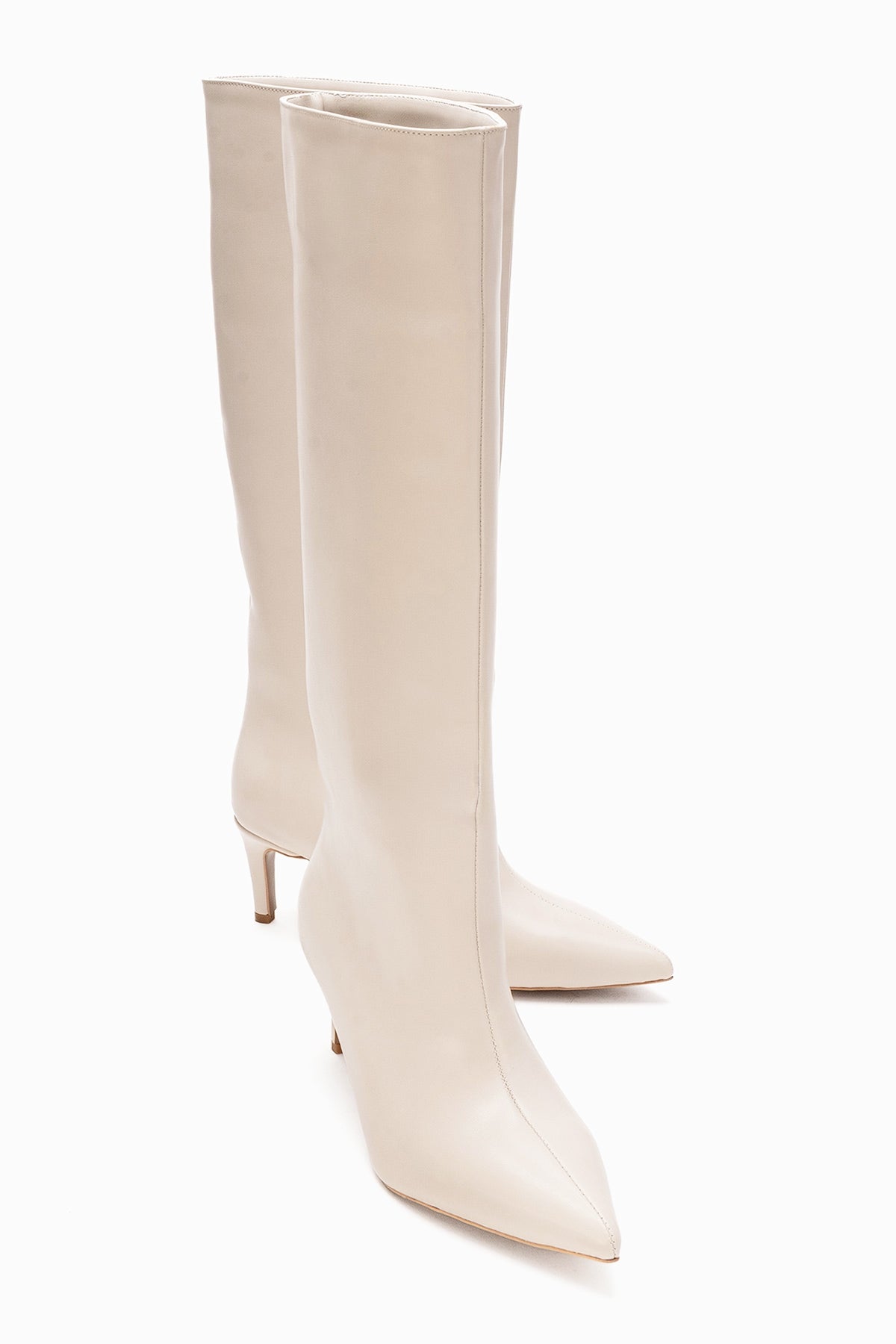 Camila - Beige Slim Heel Knee-High Boot (Women)
