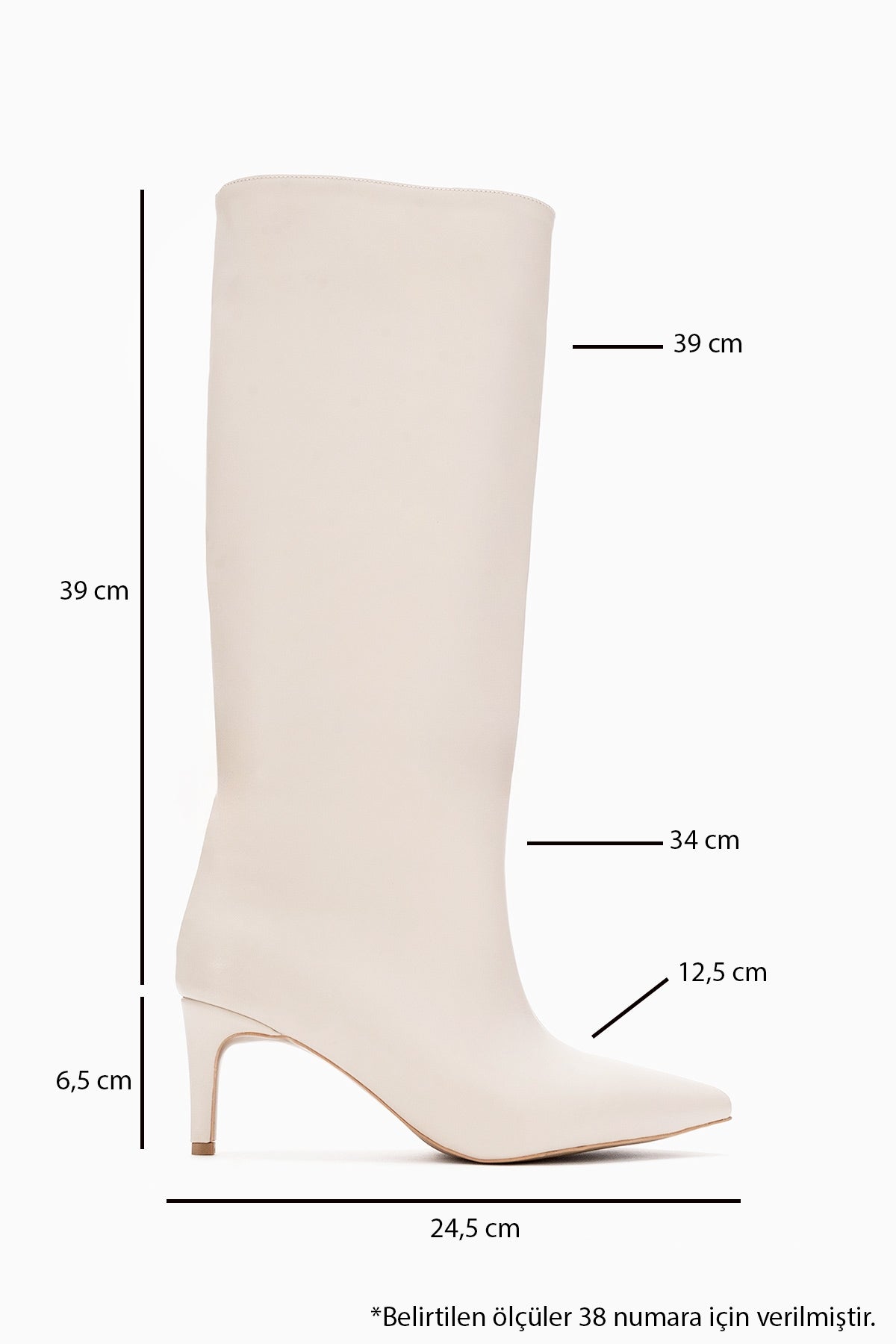 Camila - Beige Slim Heel Knee-High Boot (Women)